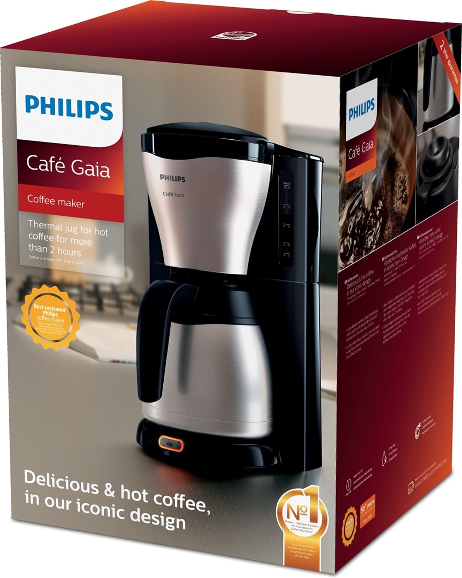 

Ekspres przelewowy Philips Cafe Gaia HD7548/20 (1000W; kolor srebrny)