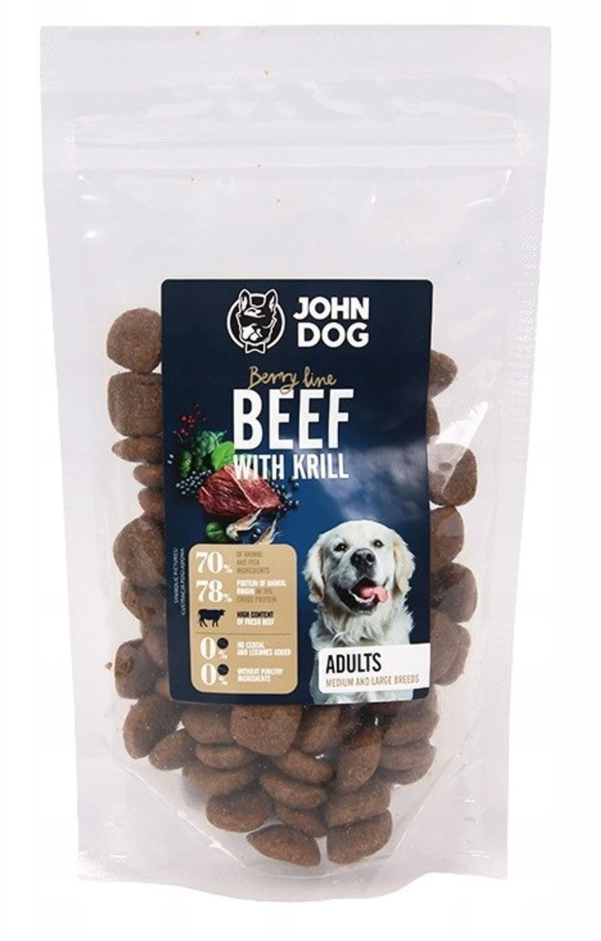 

John Dog BERRY Ś/D RASY wołowina z krylem 120g