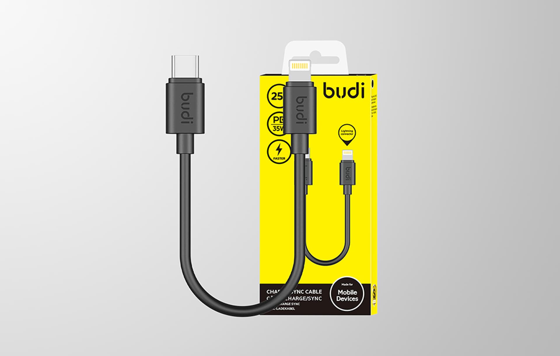 

Kabel USB Budi 35W 25cm (czarny)