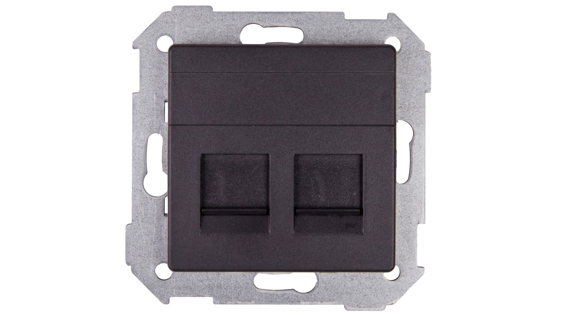 

Simon 82 Pokrywa gniazda komputerowego podwójnego 2xRJ45 płaska z adapterem i przesłoną grafit 82006-38