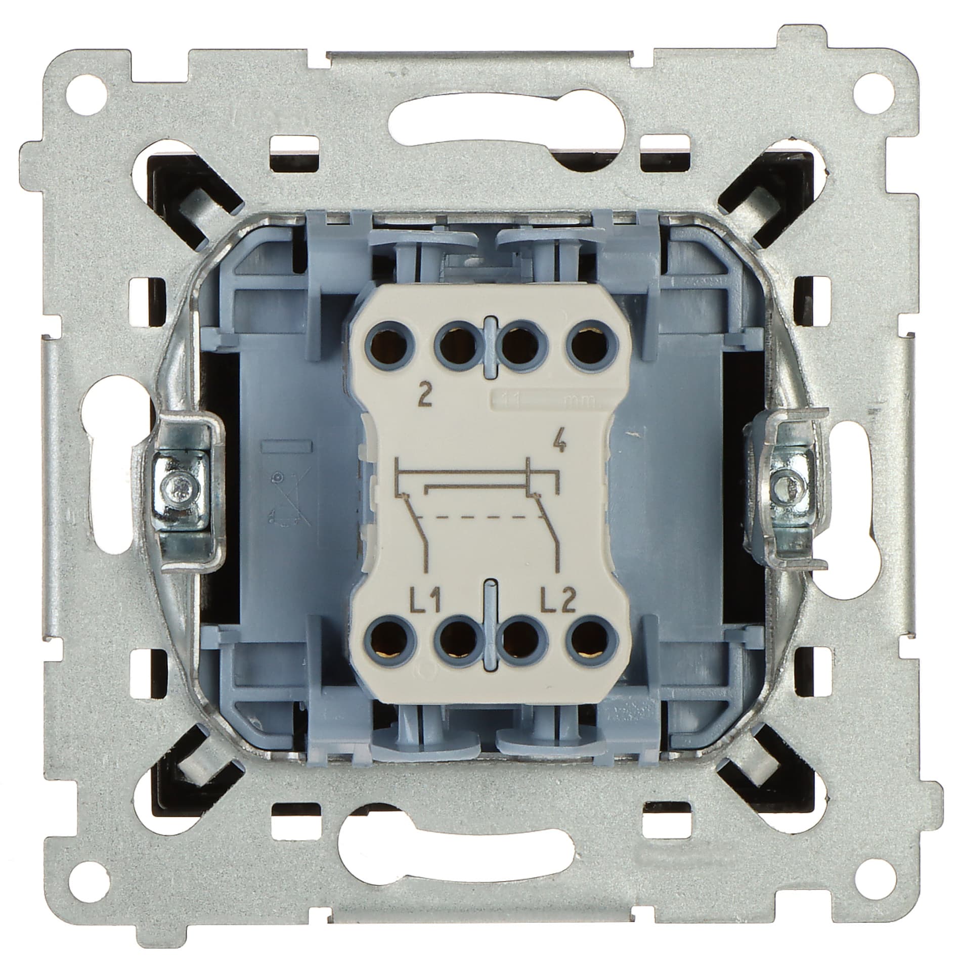 

Simon 54 Łącznik krzyżowy bez piktogramu (moduł) 10AX 250V szybkozłącza, czarny mat DW7.01/X/49, Moduł) 10ax 250v szybkozłącza/czarny mat dw7.01/x/4