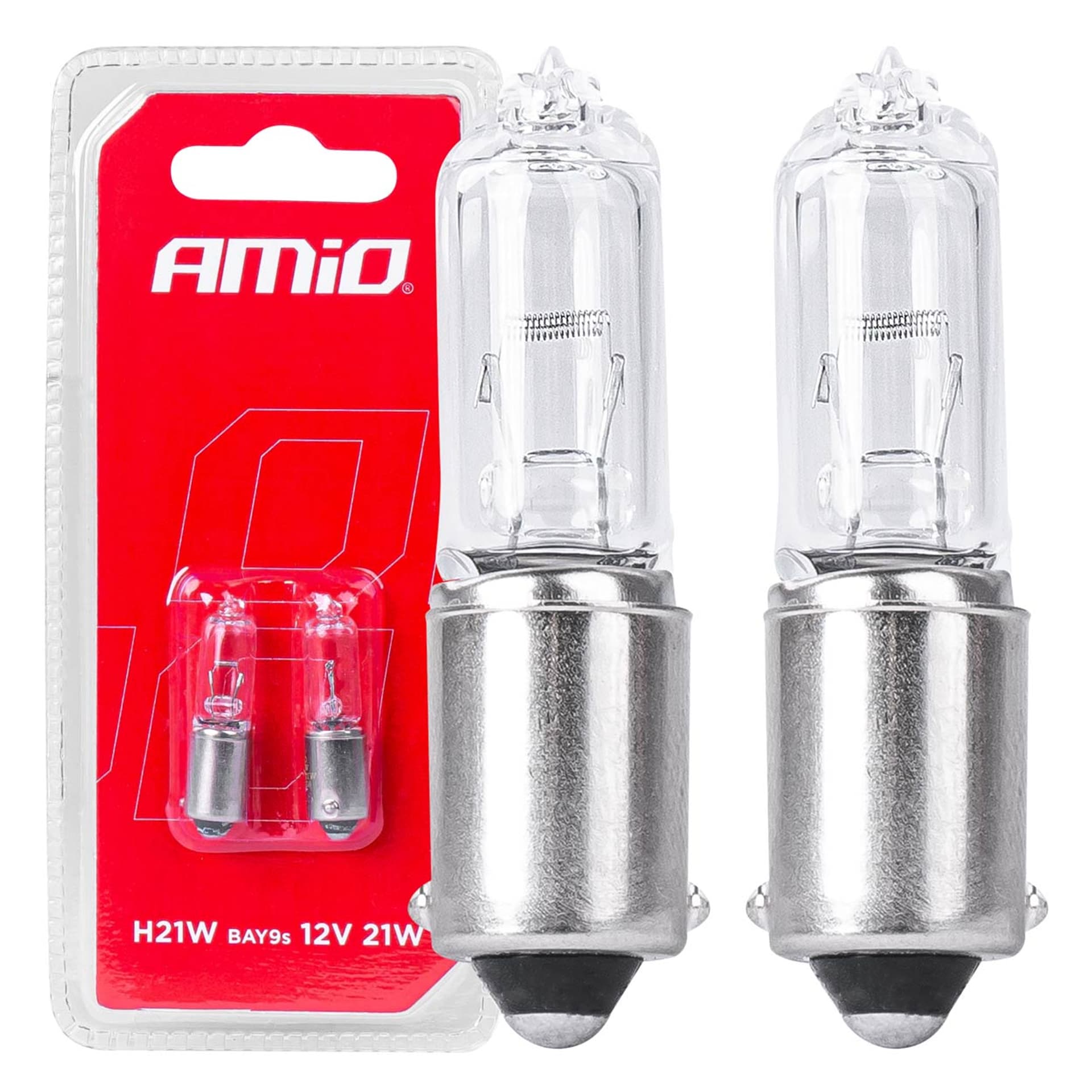 

Żarówki halogenowe h21w 12v 21w bay9s white 2szt. blister amio-03357
