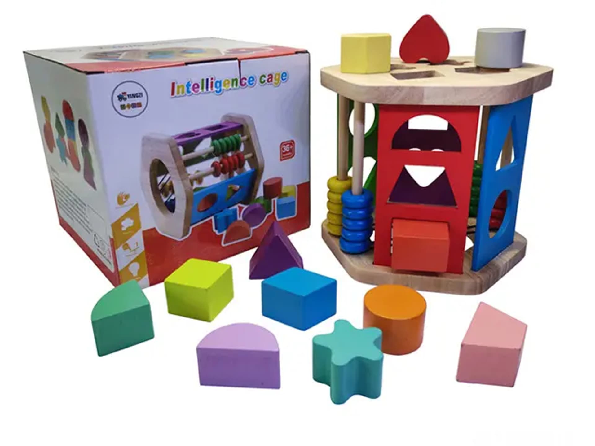 

INTELIGENTA DREWNIANA UKŁADANKA MONTESSORI SORTER GEOMETRIA WZORY LICZYDŁO