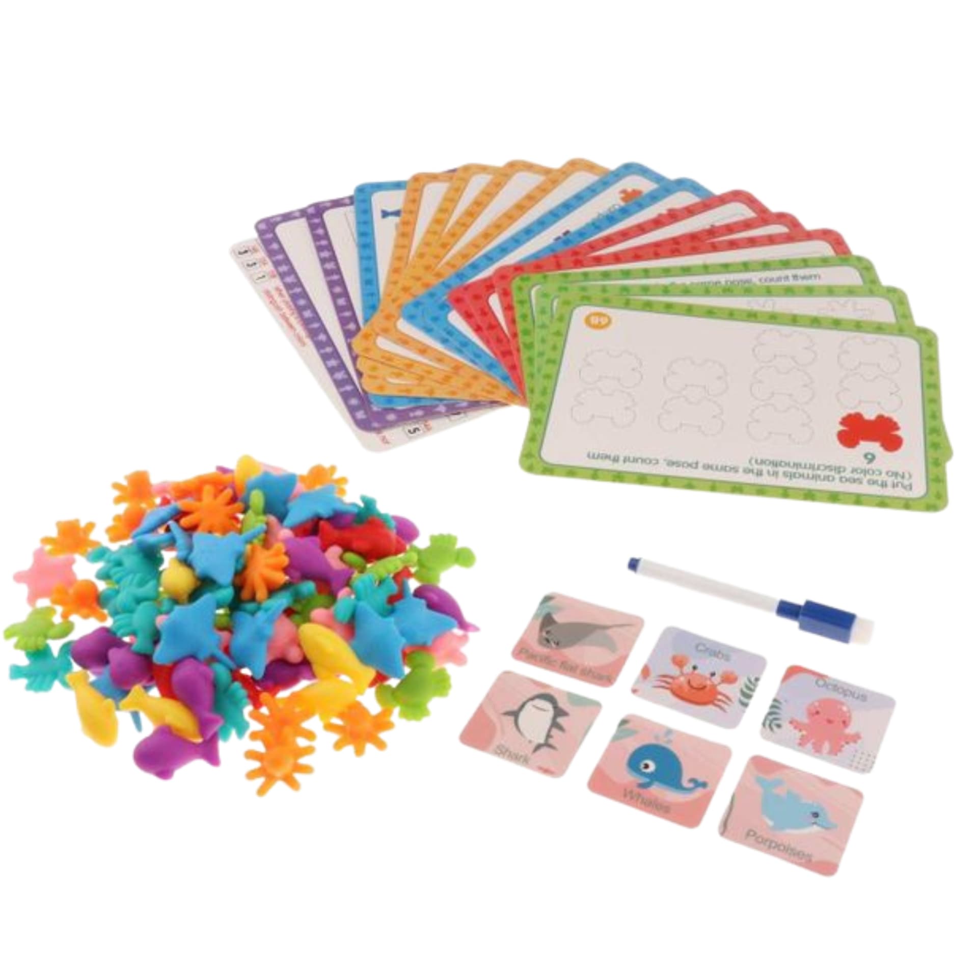 

MONTESSORI SORTOWANIE NAUKA LICZENIA LOGIKI MYŚLENIA KARTY GRA UKŁADANKA