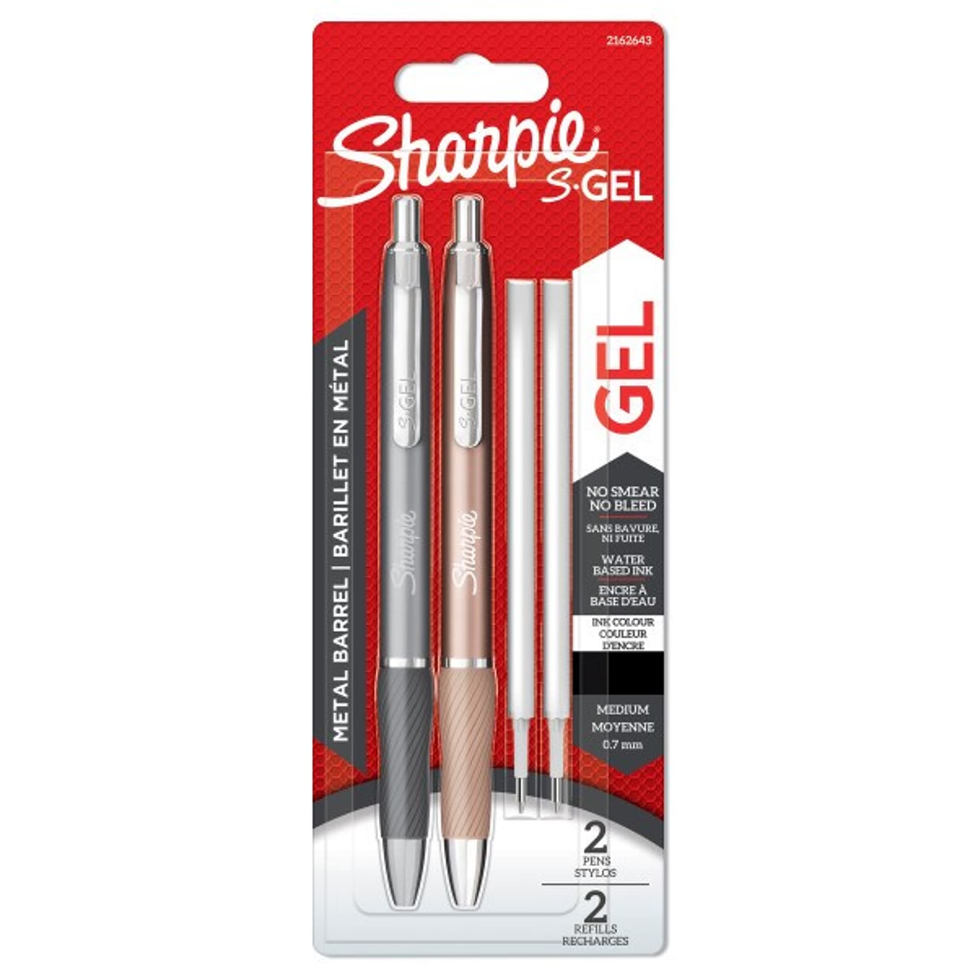 

Sharpie, Długopis żelowy S-Gel Metal, czarne, 2szt, 0.7mm, dodatkowe 2 wkłady