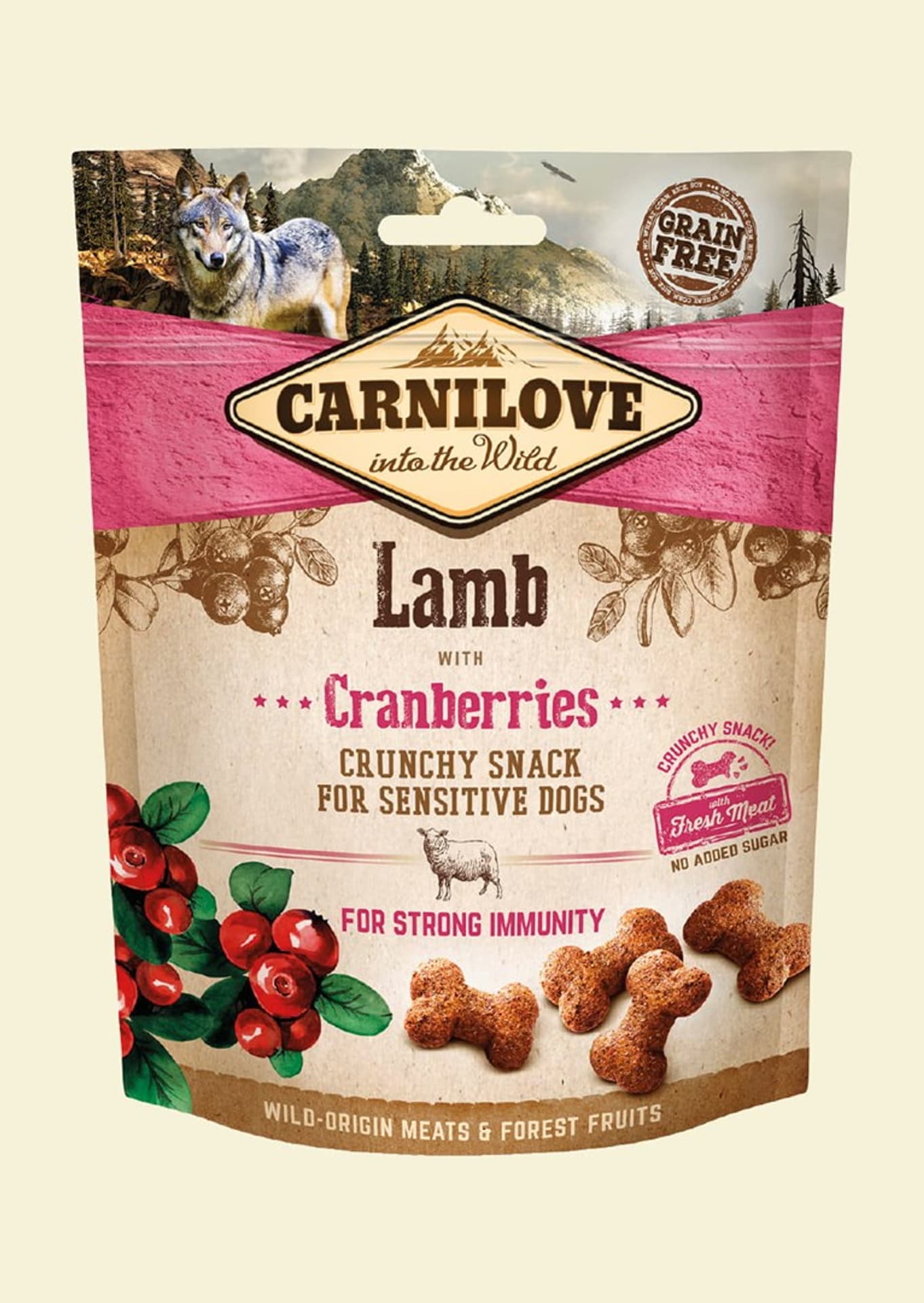 

Carnilove Dog Snack Fresh Crunchy Lamb+Cranberries 200g