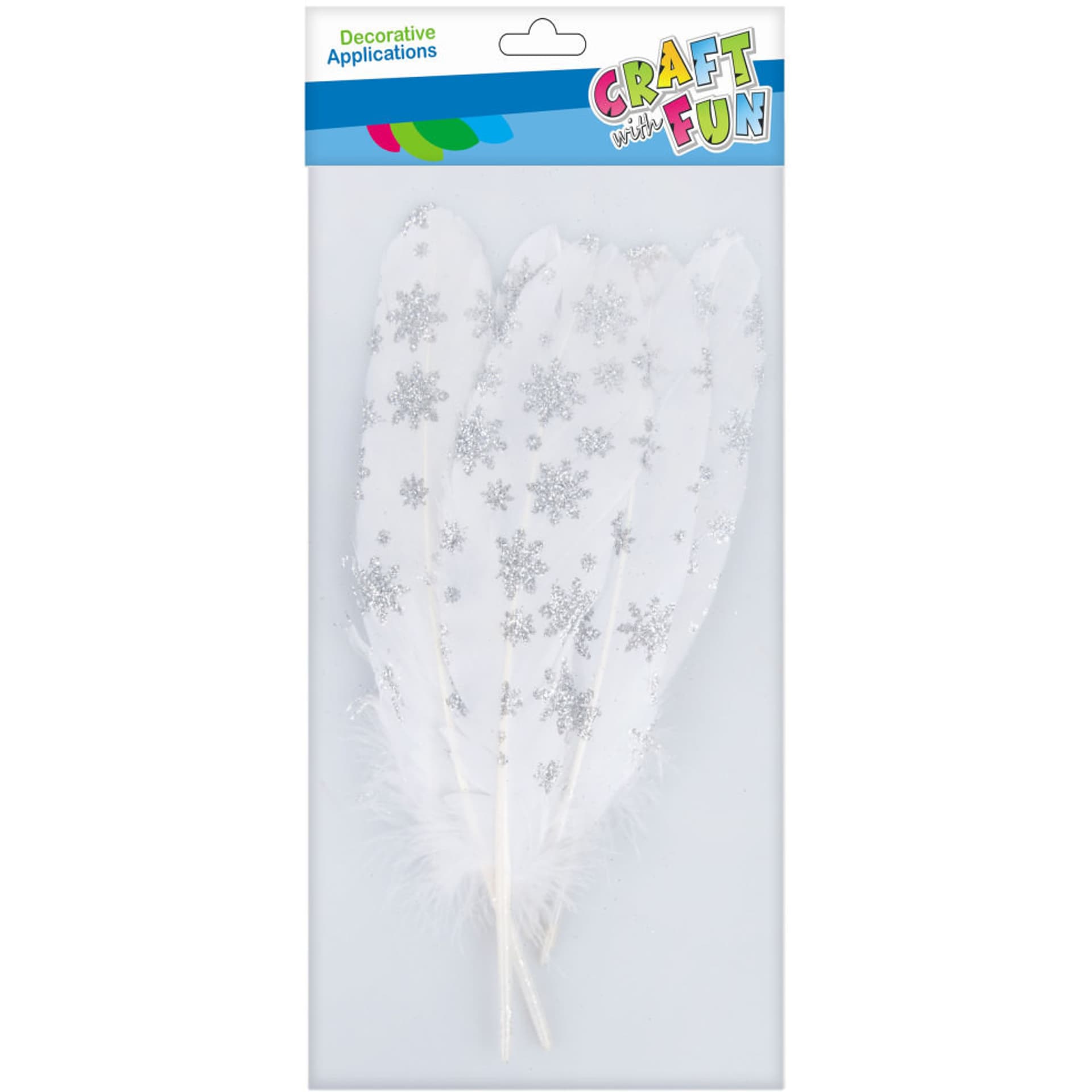 

Ozdoba dekoracyjna Piórka Białe Gwiazdka brokat 17-22CM CRAFT WITH FUN 463655