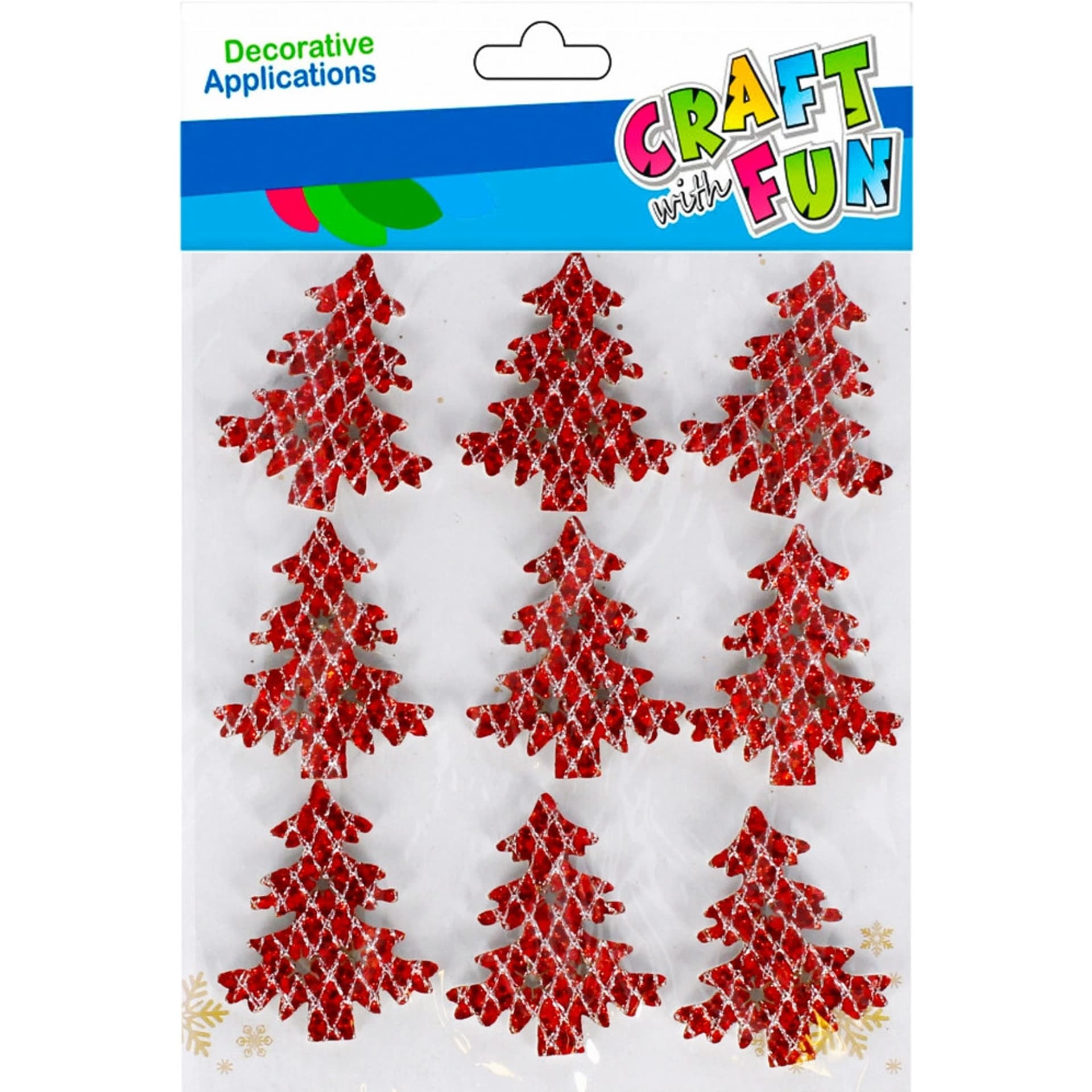 

Ozdoba dekoracyjna samoprzylepna Eva Choinka brokatowa op.9 szt. CRAFT WITH FUN 501370