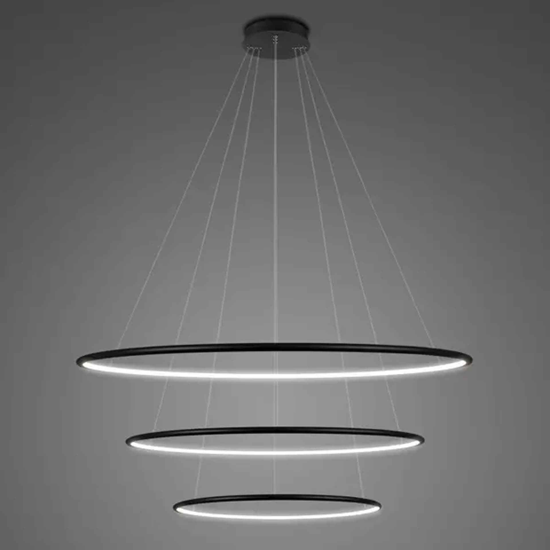 

Lampa wisząca Ledowe Okręgi No.3 80cm in 4k czarna AltavolaDesign (Barwa światła barwa dzienna, Kierunek padania światła do wewnątrz, Kolor Czarny, Możliwość ściemniania nie)