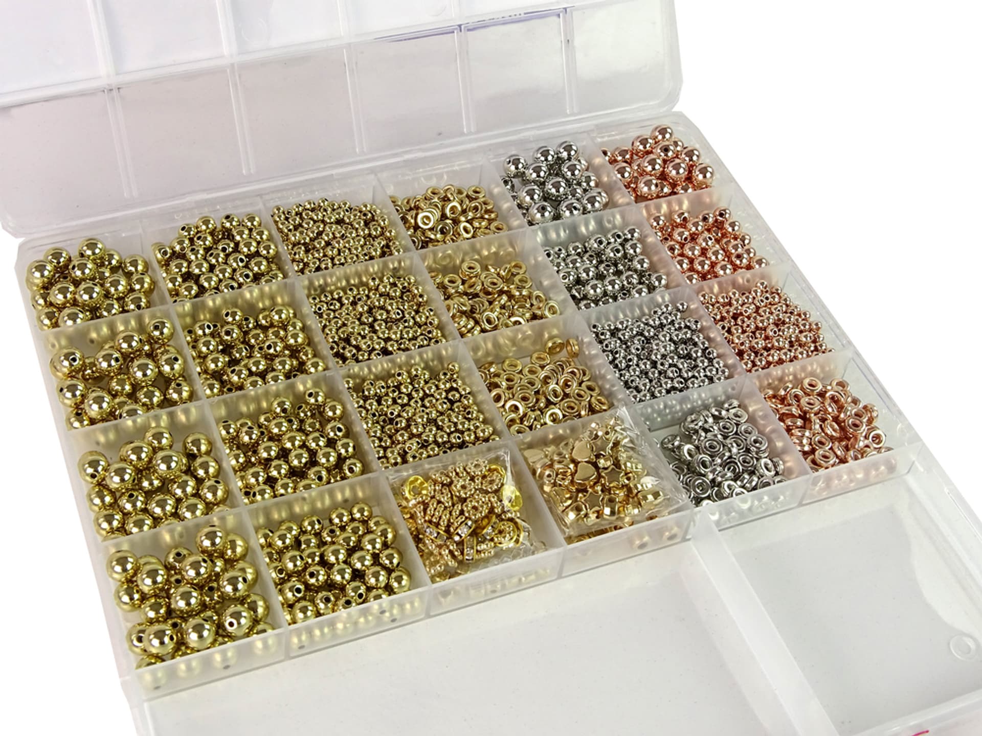 

Zestaw Koralików Do Robienia Biżuterii Złoty Srebrny