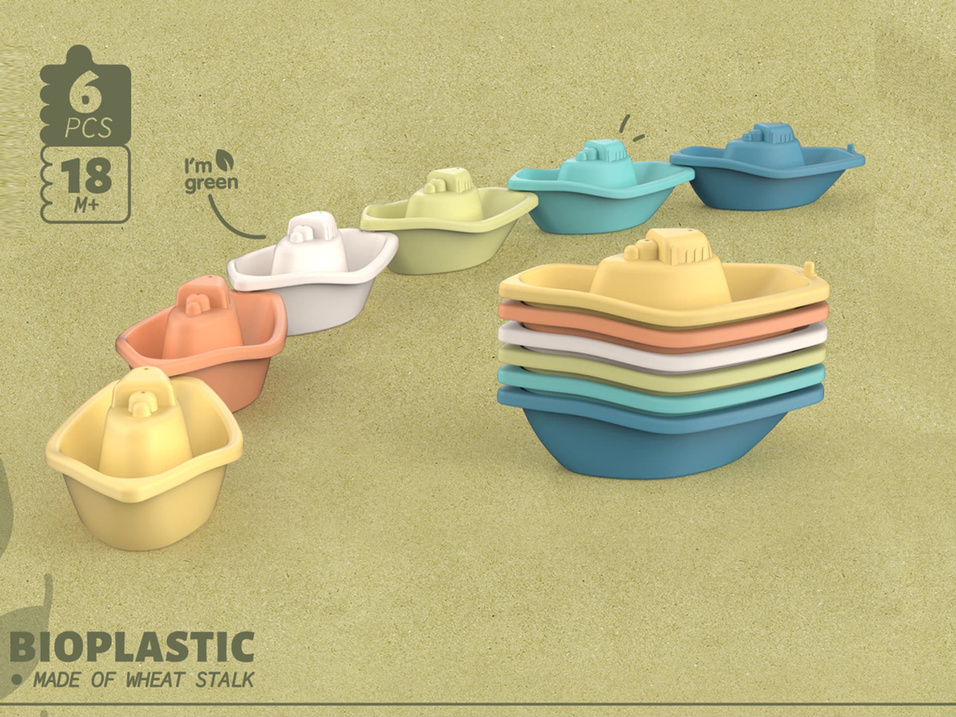 

ŁÓDECZKI Z BIOPLASTIKU 6 EL.