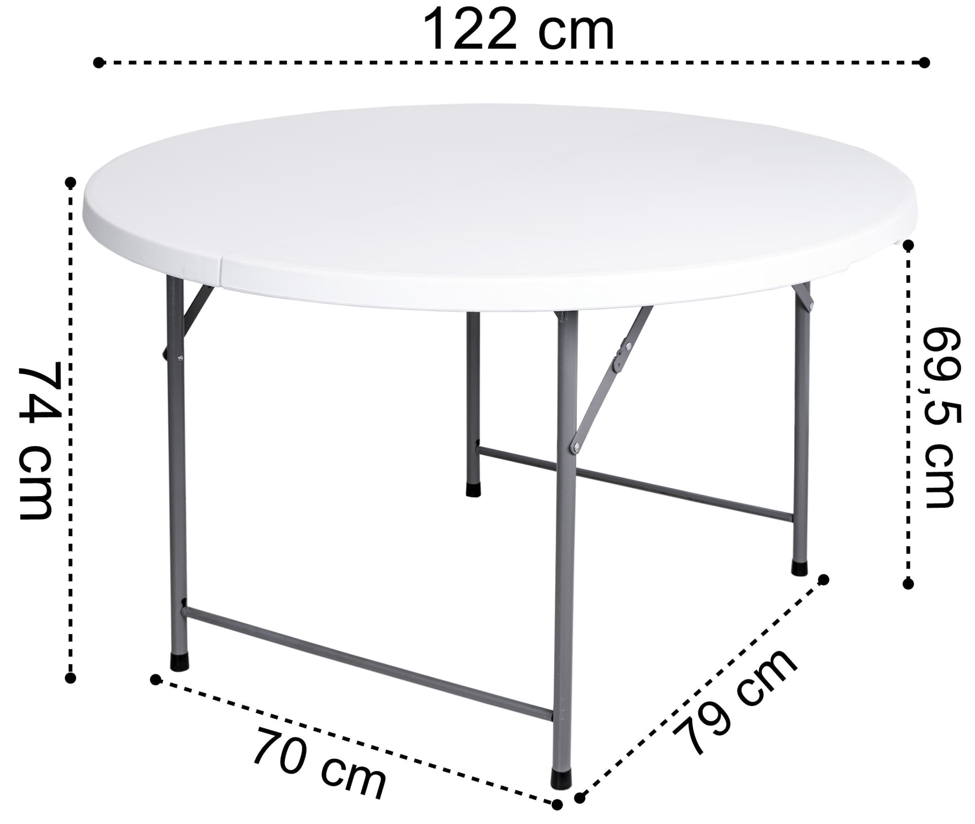 

Stół cateringowy BRISTOL składany 120 cm biały