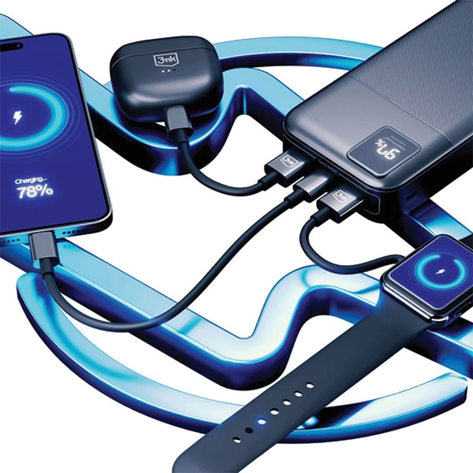 

3MK PowerHouse 20000 mAh Powerbank Multi Charge QC+PD Pass-Through
