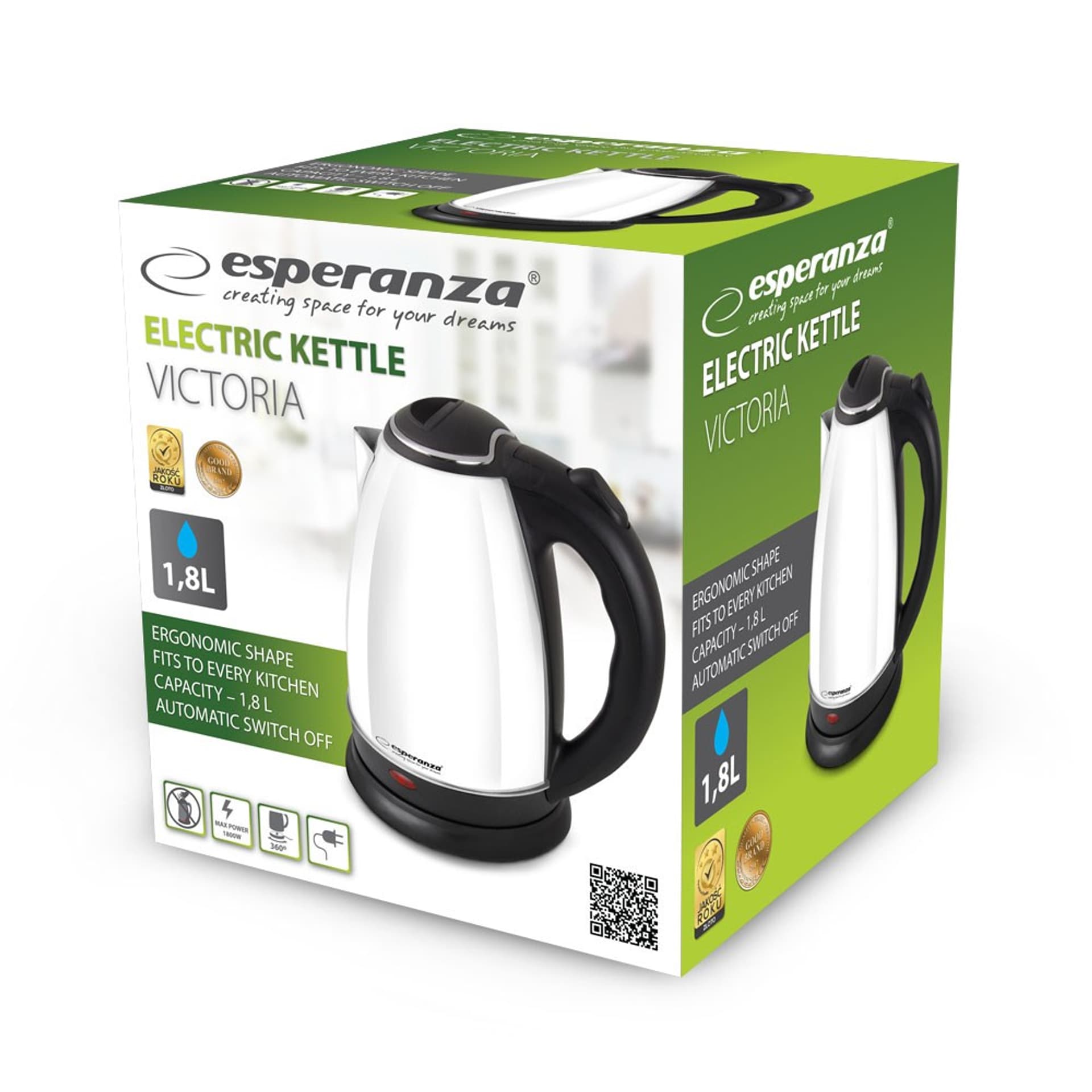 

ESPERANZA CZAJNIK ELEKTRYCZNY VICTORIA 1.8 L BIAŁY EKK113W