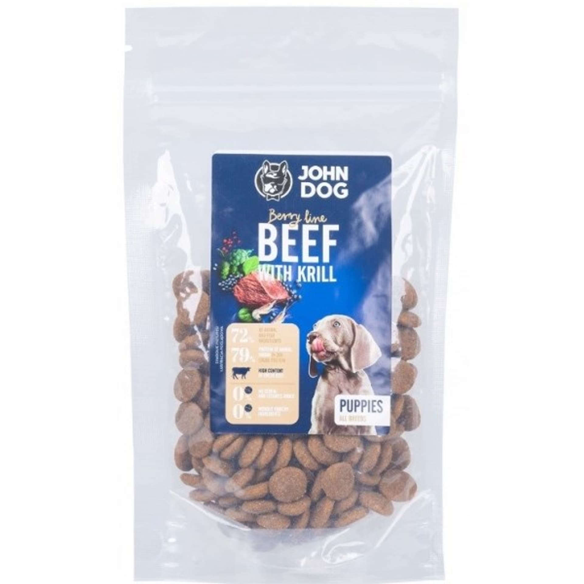 

John Dog BERRY SZCZENIAK wołowina z krylem 120g