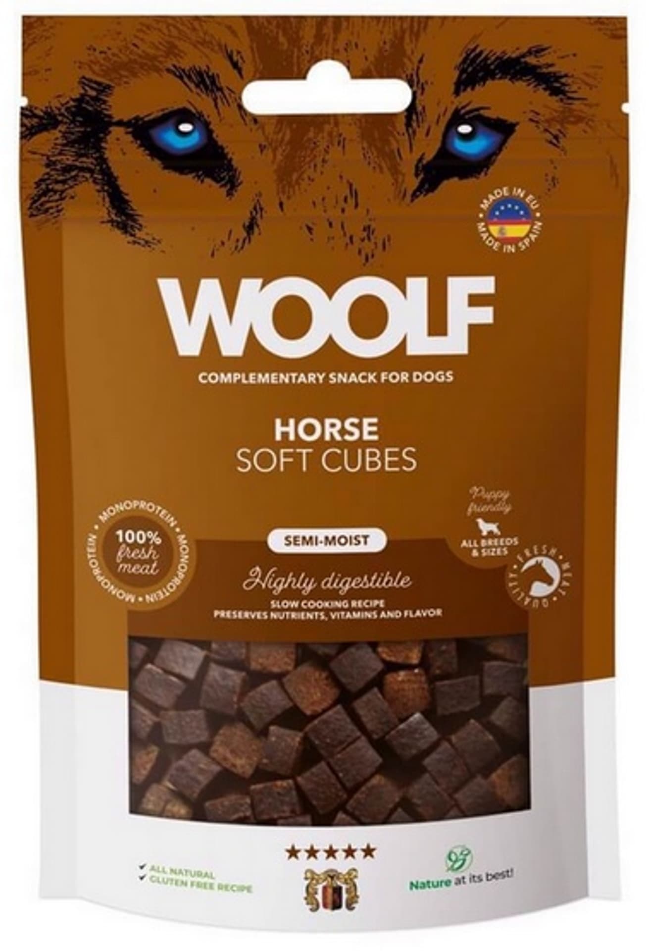 

Woolf Soft Cubes Monoprotein Horse 100g