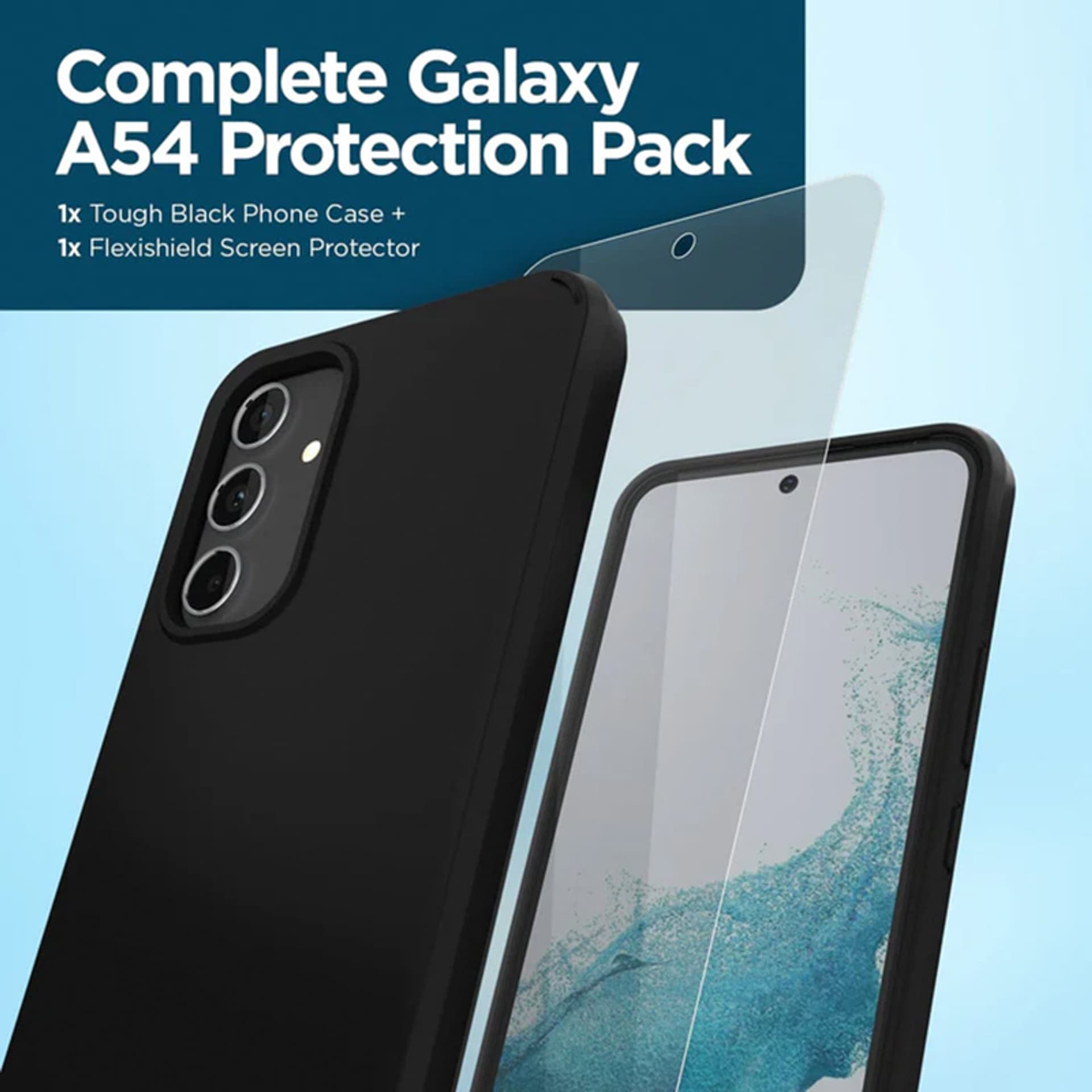 

Case-Mate Protection Pack - Zestaw etui Tough Black + szkło do Samsung Galaxy A54 5G (Czarny / Przezroczysty)