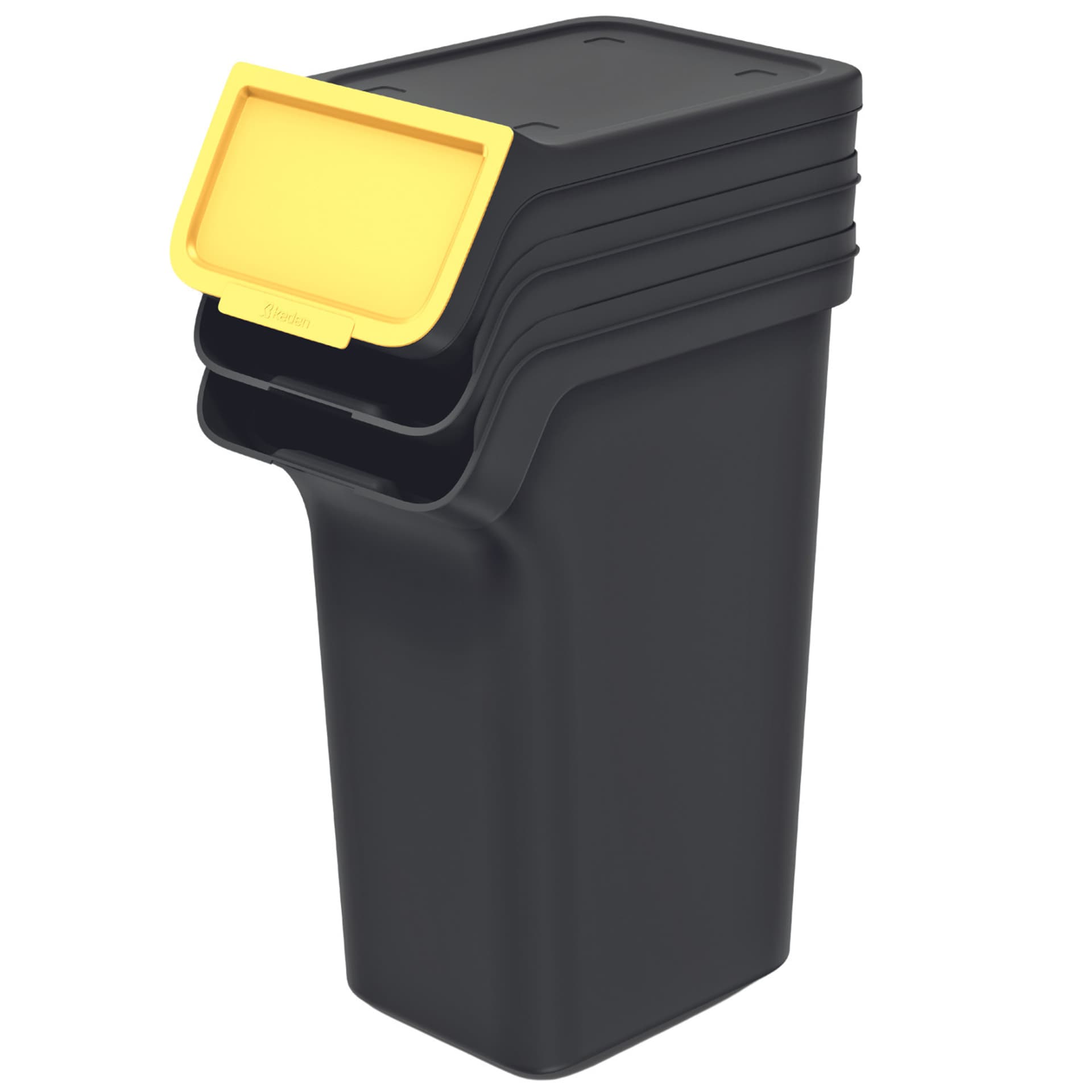 

Kosze na śmieci STACKBOX Q SET - czarny 25l. Keden