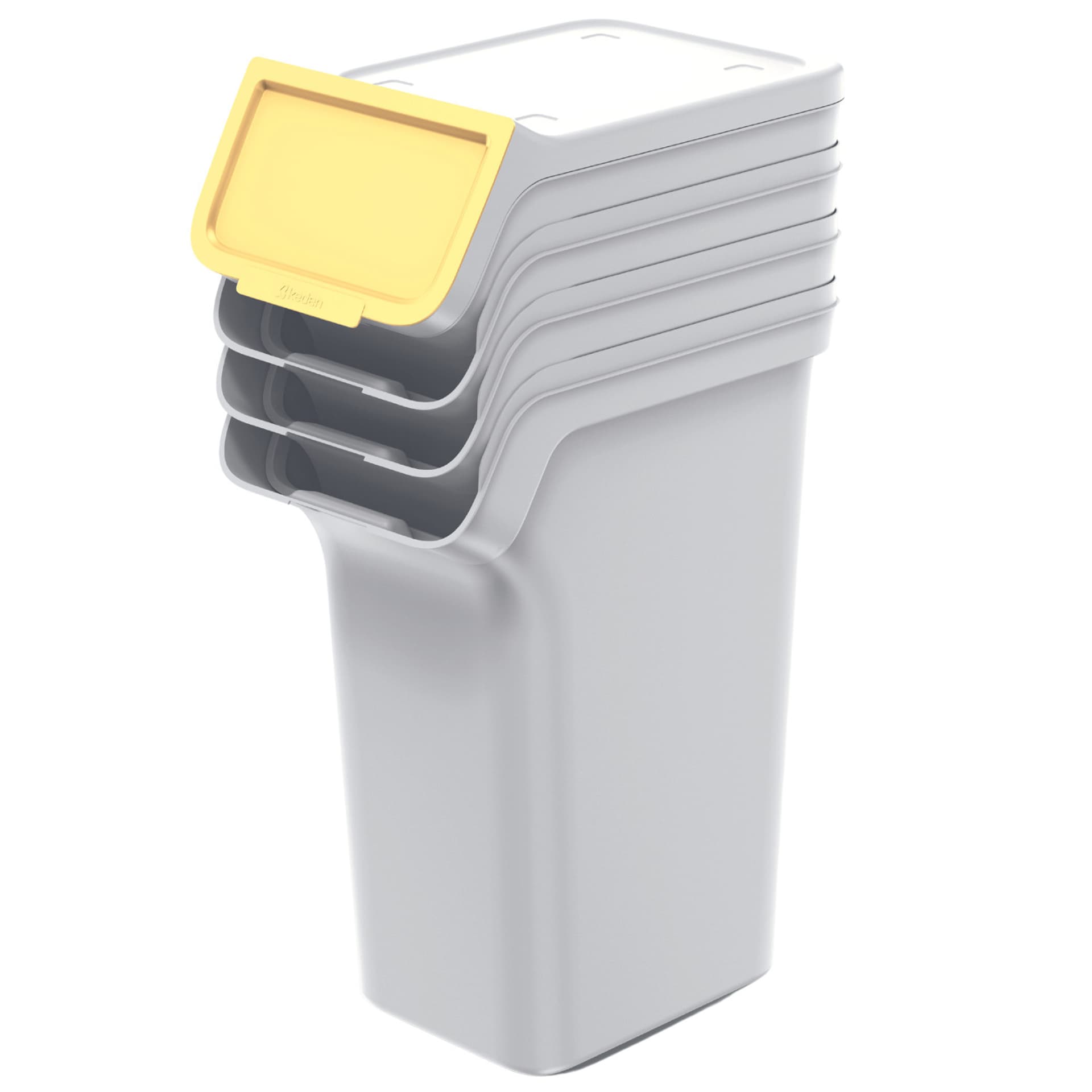 

Kosze na śmieci STACKBOX Q SET - popielaty 25l. Keden