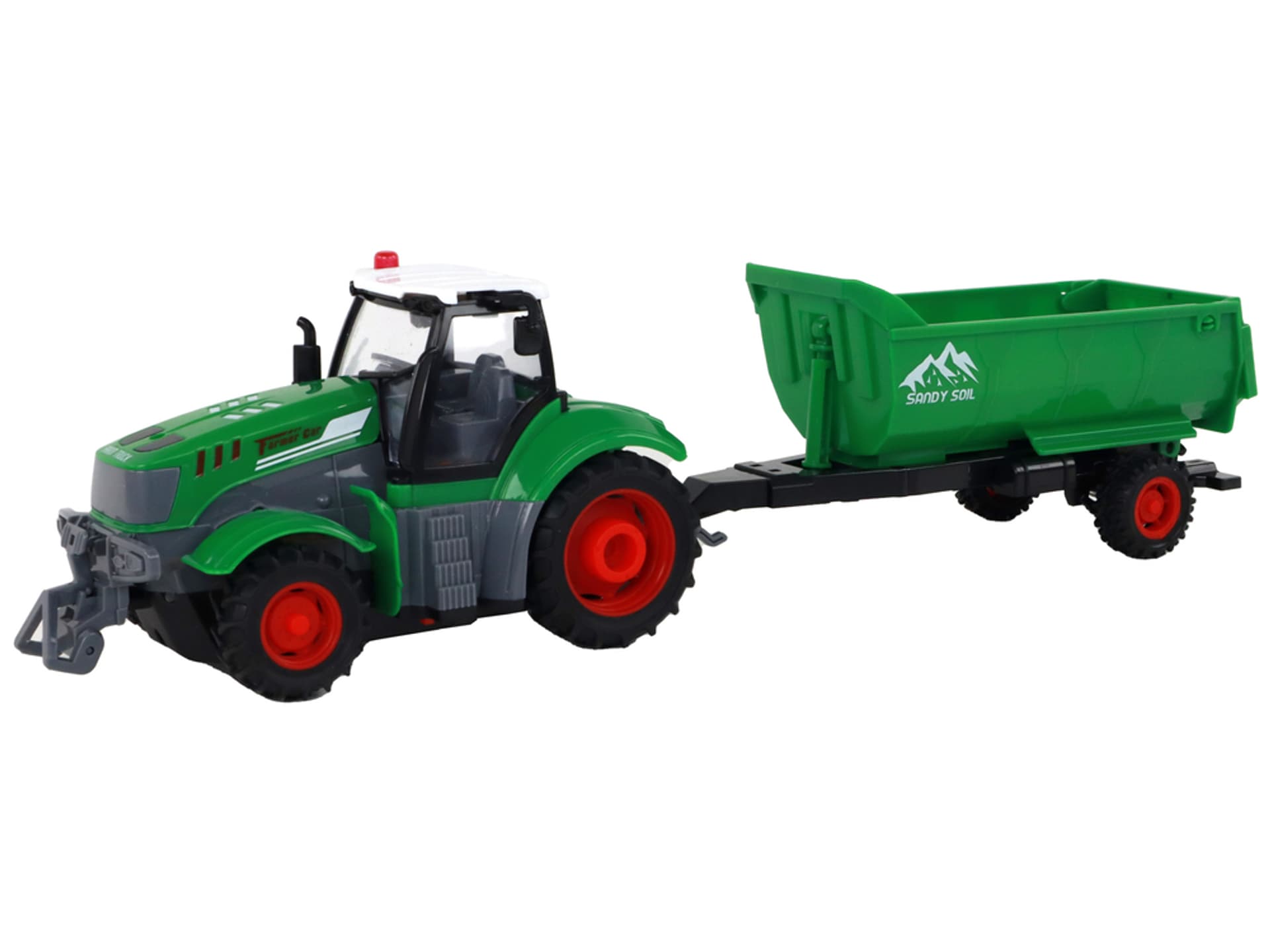 

Zdalnie Sterowany Ciągnik Traktor R/C z Przyczepą 1:24 Światła Zielony