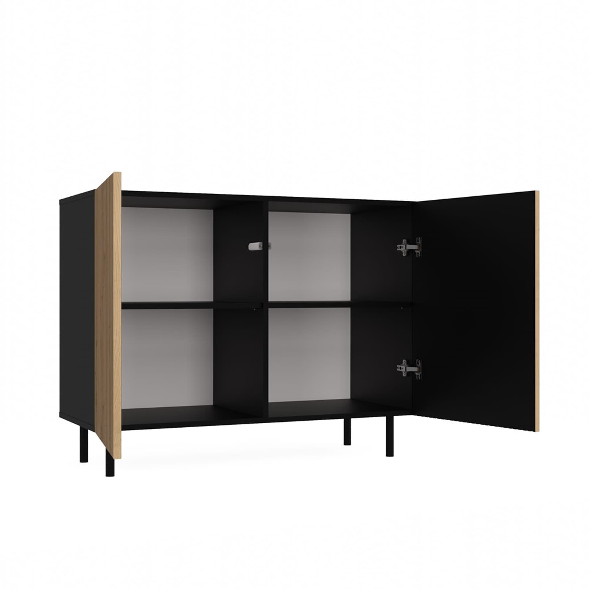 

KOMODA KAMA 2 DRZWI CZERŃ/SLIM LAMELE KOMPLET
