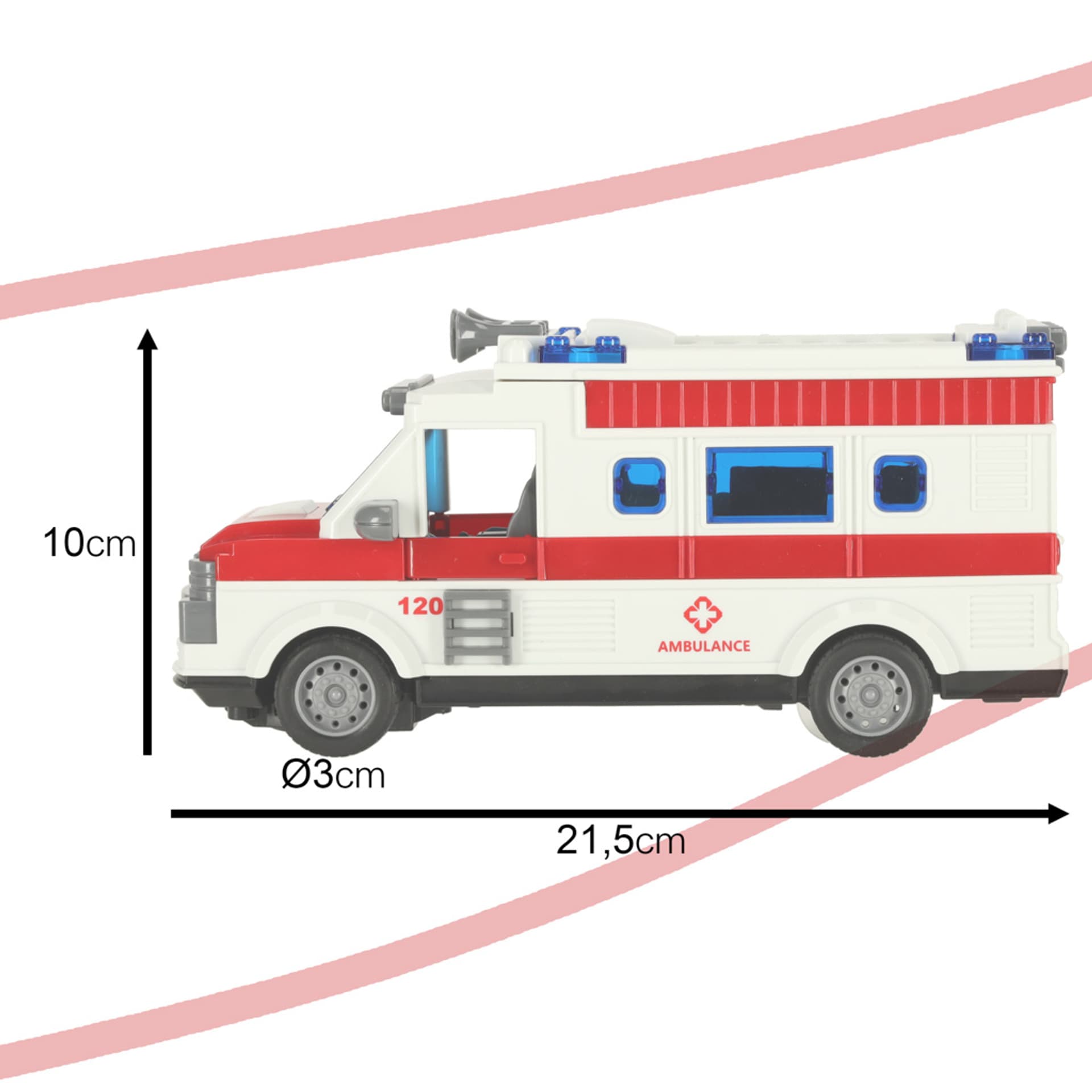 

Ambulans karetka pogotowia dla dzieci zdalnie sterowana na pilota światła dźwięk 1:30