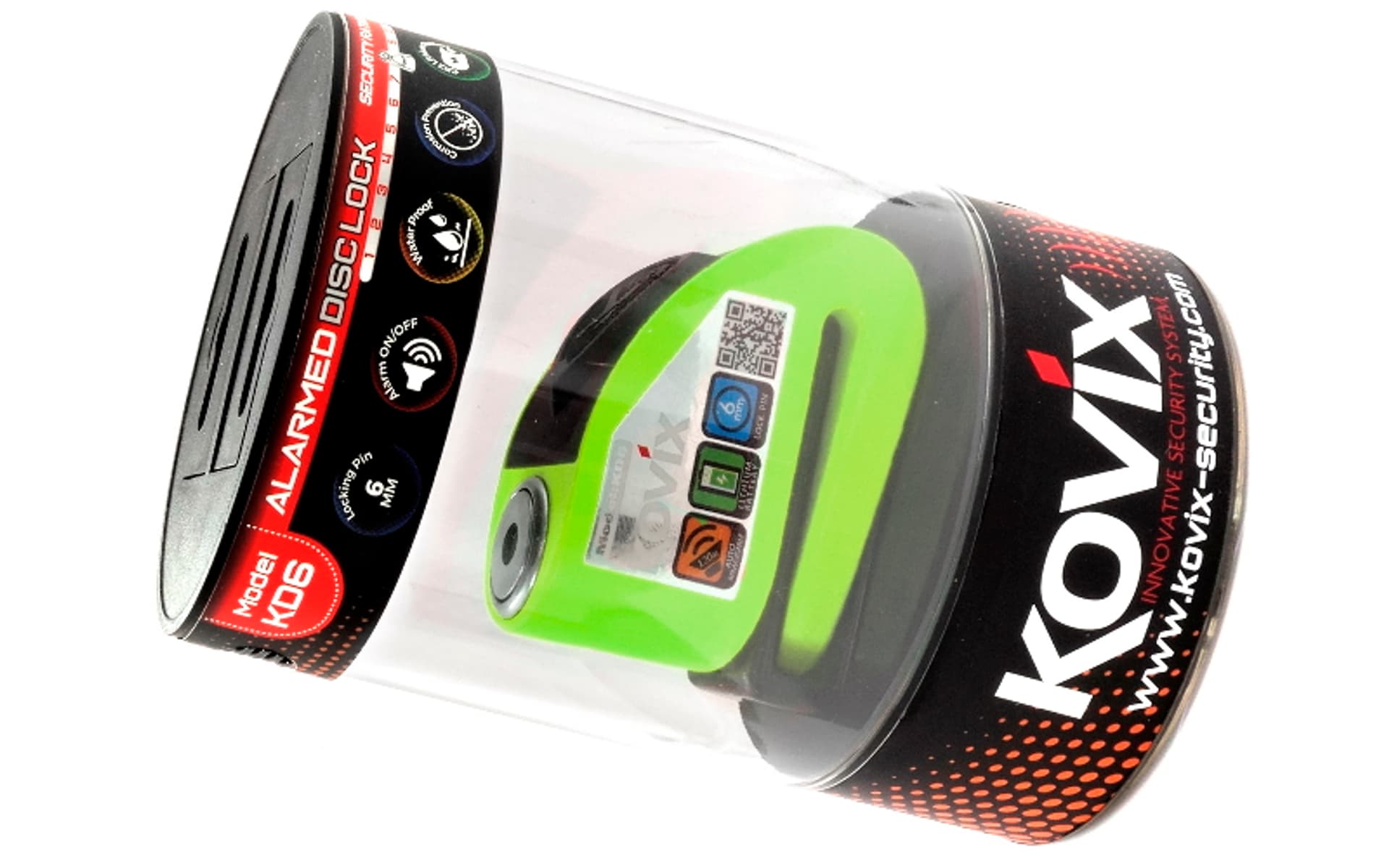 

Blokada tarczy hamulcowej z alarmem KOVIX KD6 fluo zielony