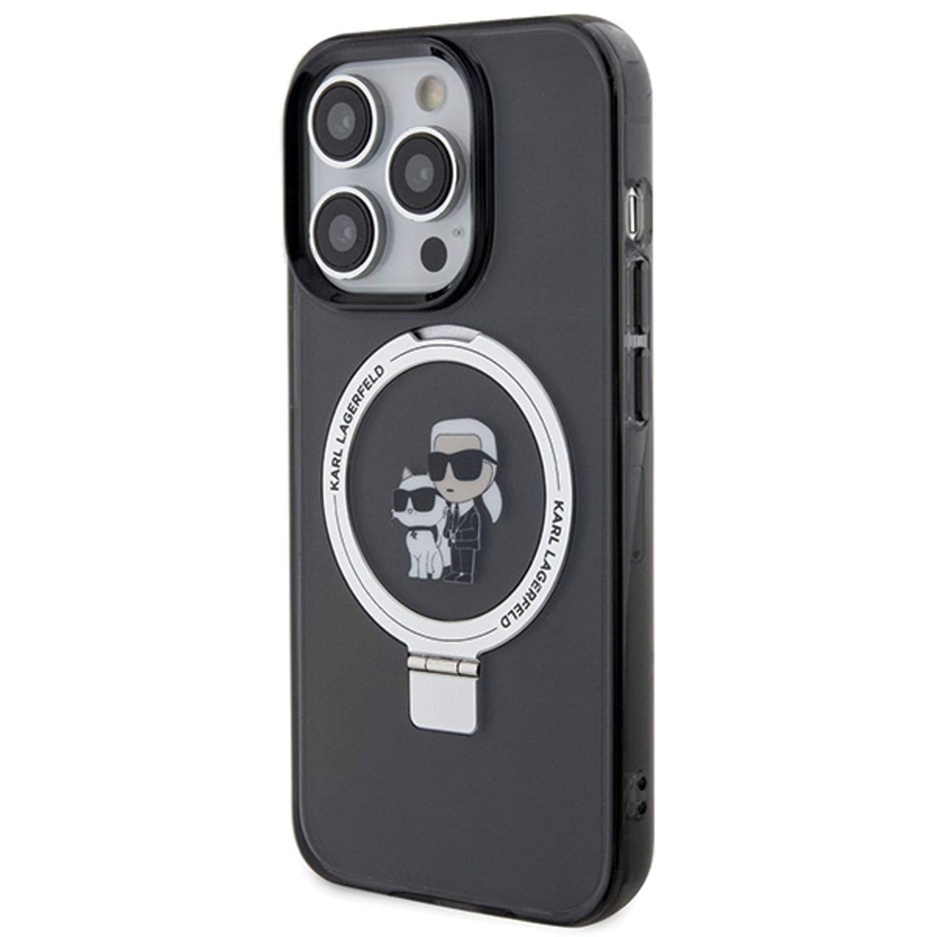 

Karl Lagerfeld KLHMP15LHMRSKCK iPhone 15 Pro 6.1" czarny/black hardcase Ring Stand Karl&Choupettte MagSafe