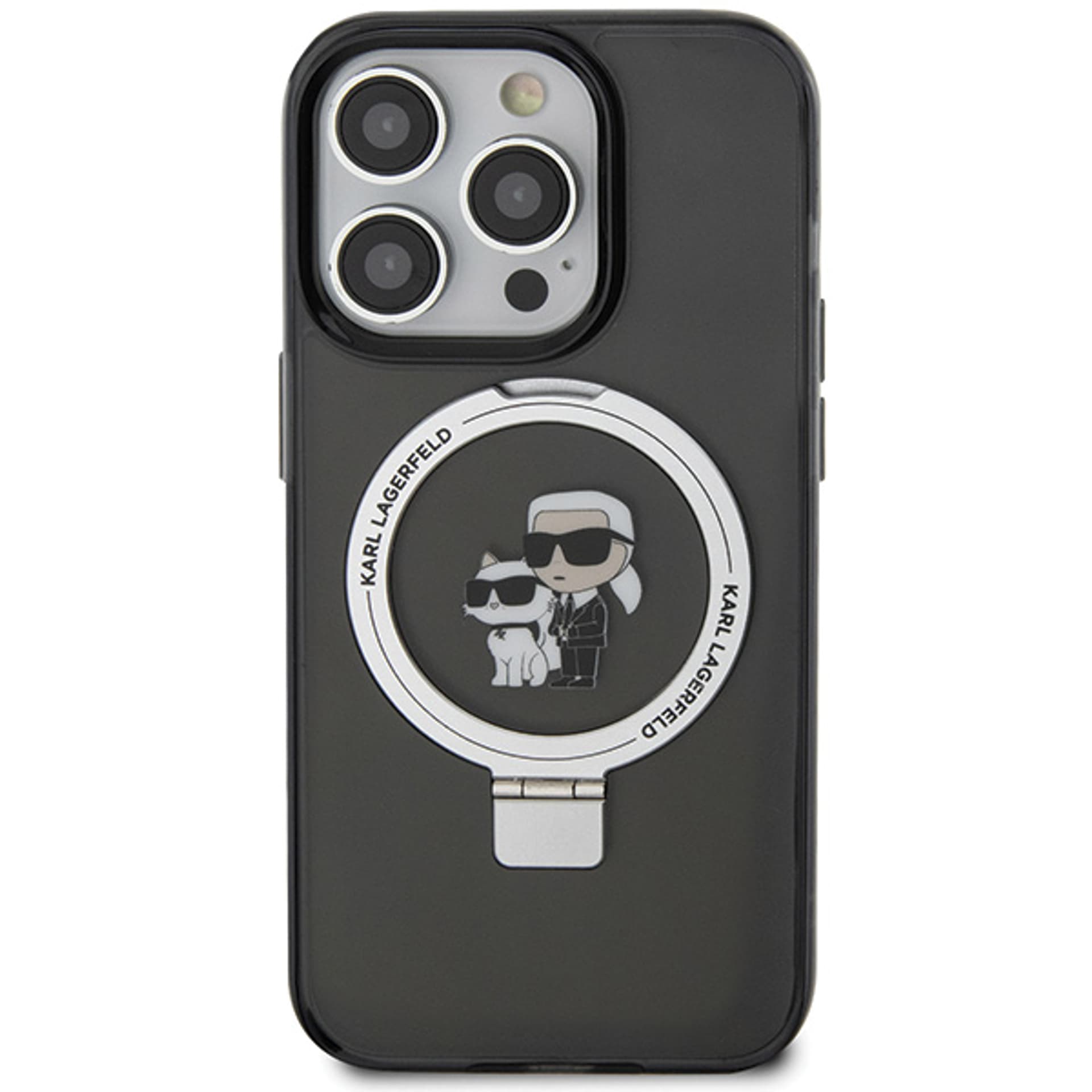 

Karl Lagerfeld KLHMN61HMRSKCK iPhone 11 / Xr 6.1" czarny/black hardcase Ring Stand Karl&Choupettte MagSafe