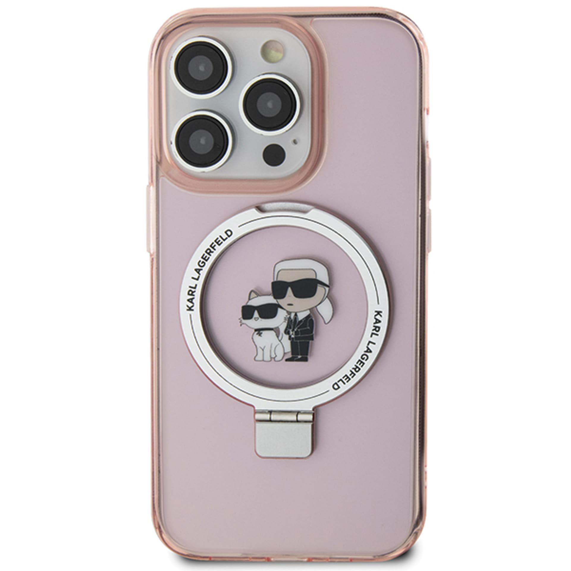 

Karl Lagerfeld KLHMN61HMRSKCP iPhone 11 / Xr 6.1" różowy/pink hardcase Ring Stand Karl&Choupettte MagSafe