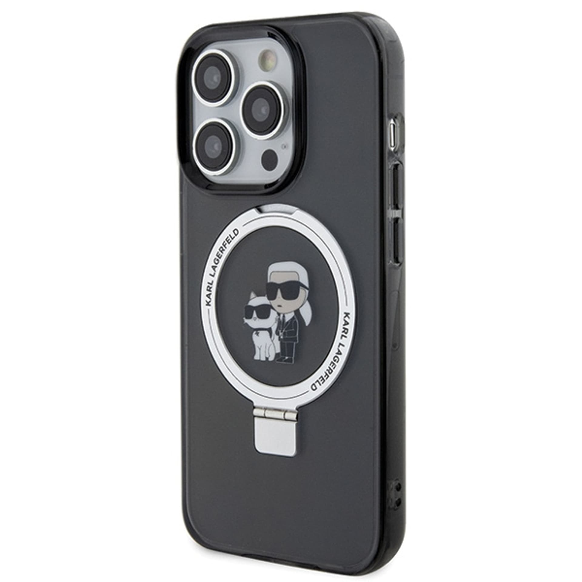 

Karl Lagerfeld KLHMP15XHMRSKCK iPhone 15 Pro Max 6.7" czarny/black hardcase Ring Stand Karl&Choupettte MagSafe