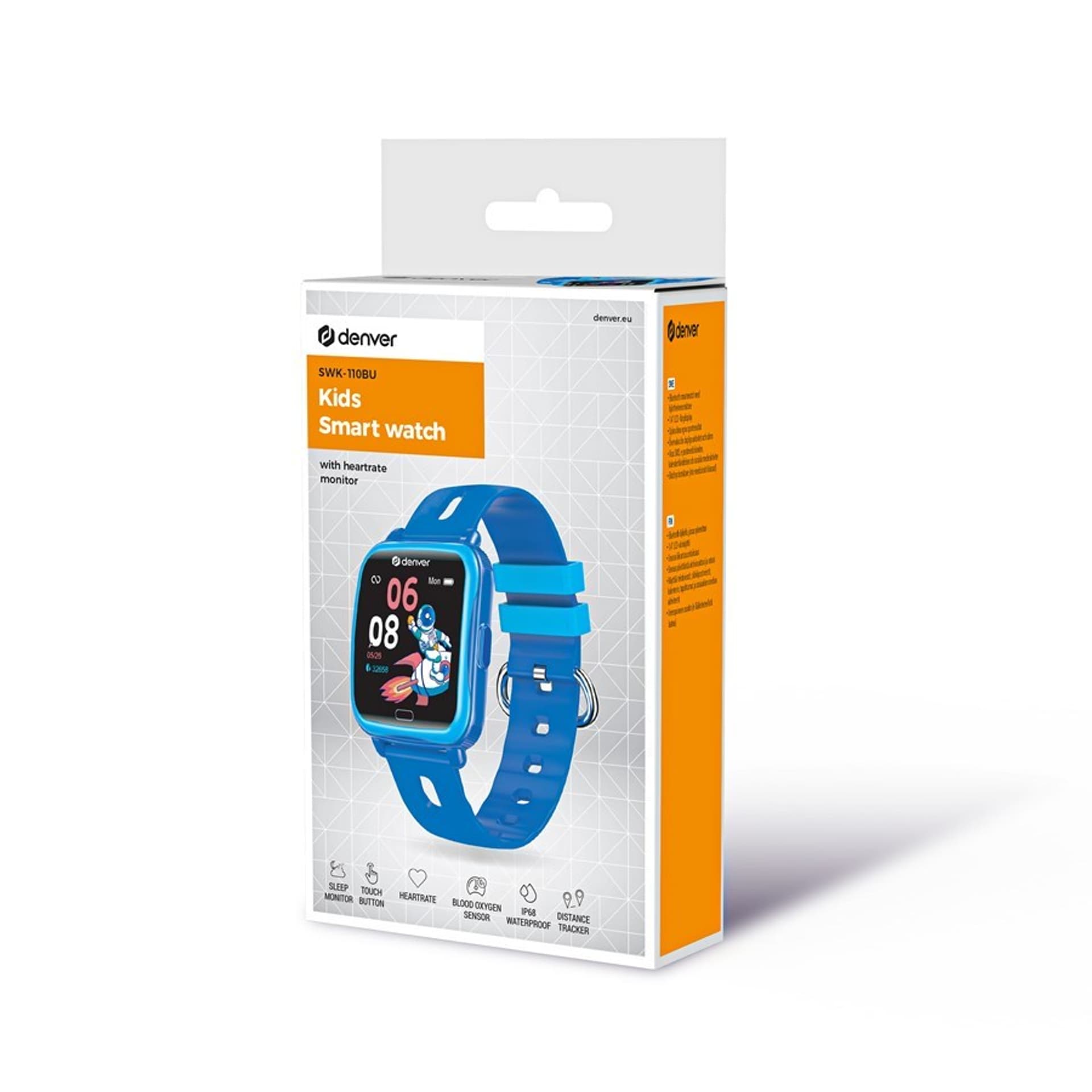 

Dziecięcy smartwatch BT Denver z pomiarem niebieski