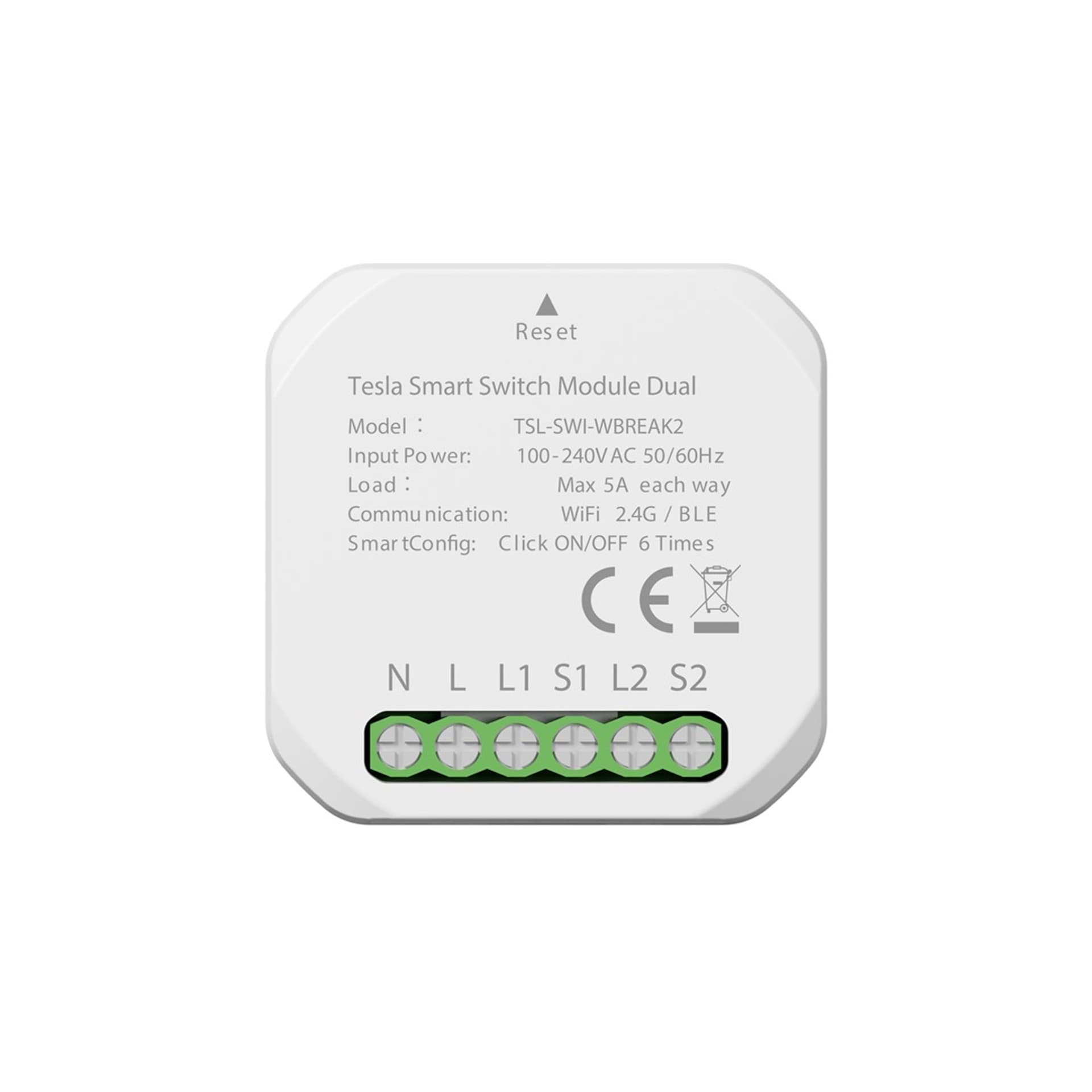 

Moduł włącznika podwójny TESLA TSL-SWI-WBREAK2 Smart Switch Module Dual