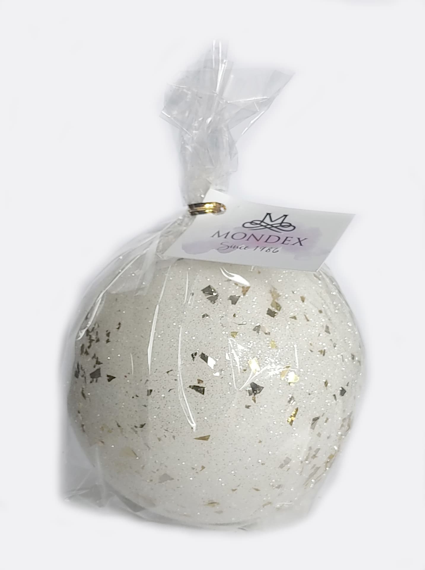 

Świeca GLAMOUR NEW kula 10cm parafinowa biała