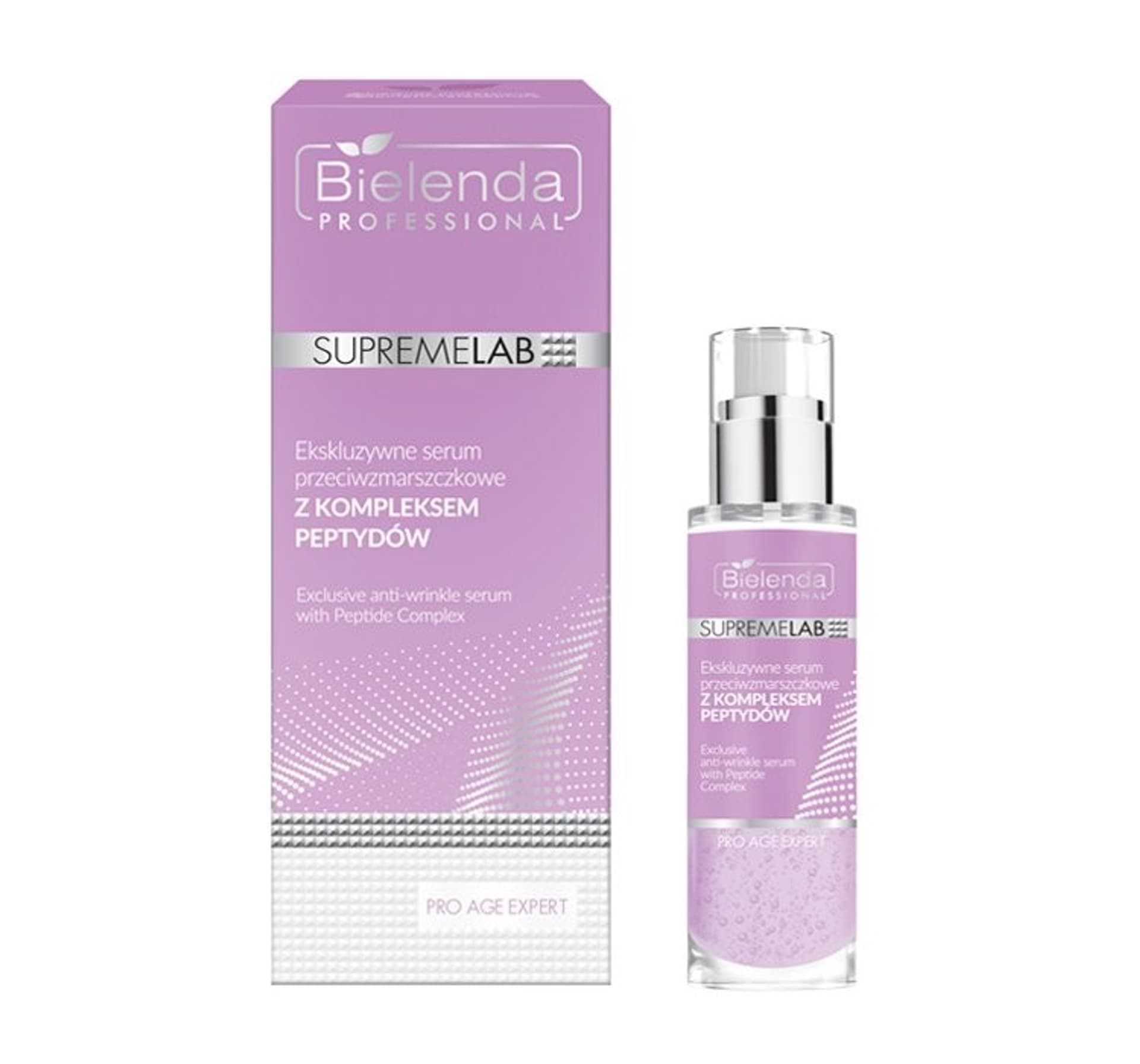 

Bielenda Professional SupremeLab Pro Age Expert ekskluzywne serum przeciwzmarszczkowe z kompleksem peptydów 30ml