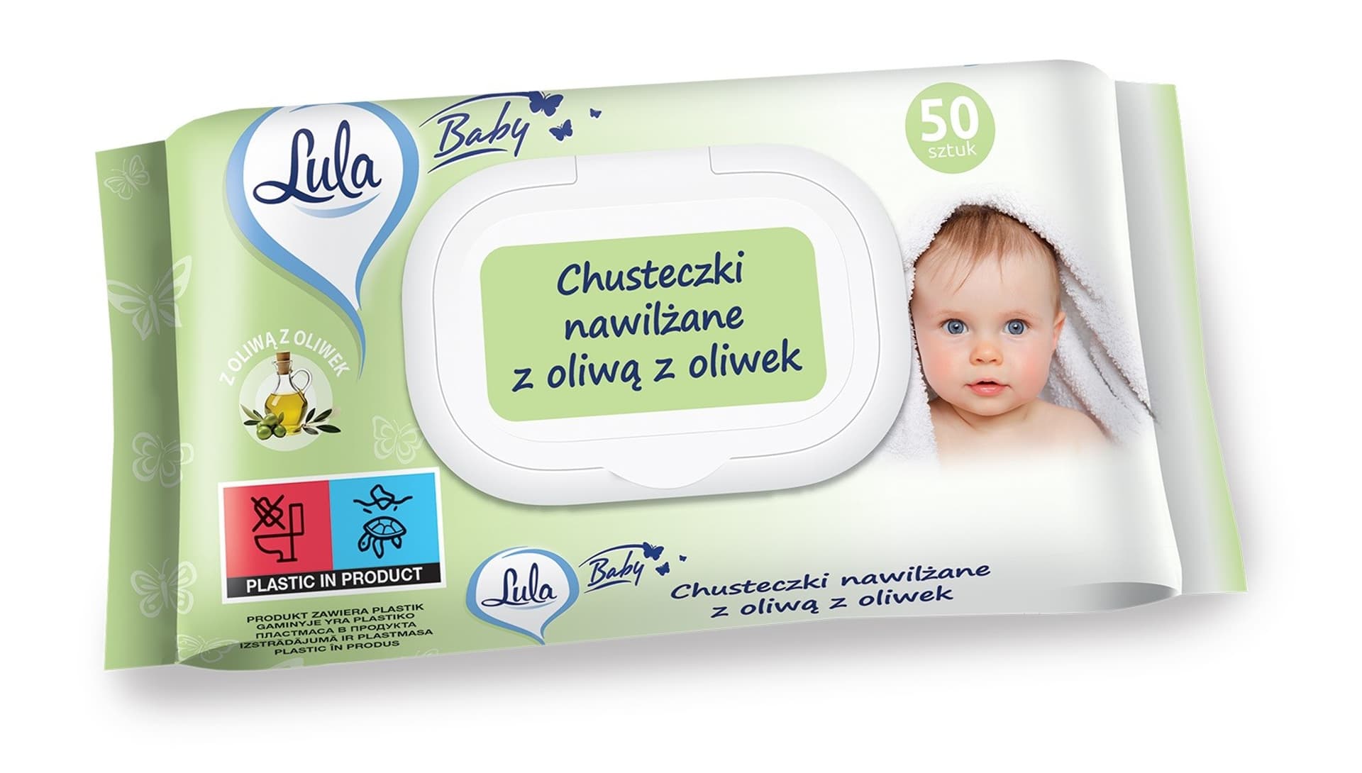 

LULA Baby Chusteczki nawilżane dla niemowląt i dzieci - z oliwą z Oliwek 1op.-50szt