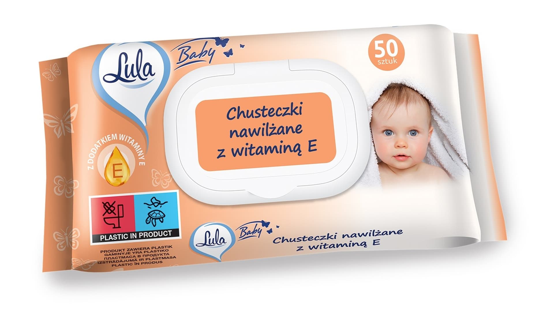 

LULA Baby Chusteczki nawilżane dla niemowląt i dzieci - z witaminą E 1op.-50szt