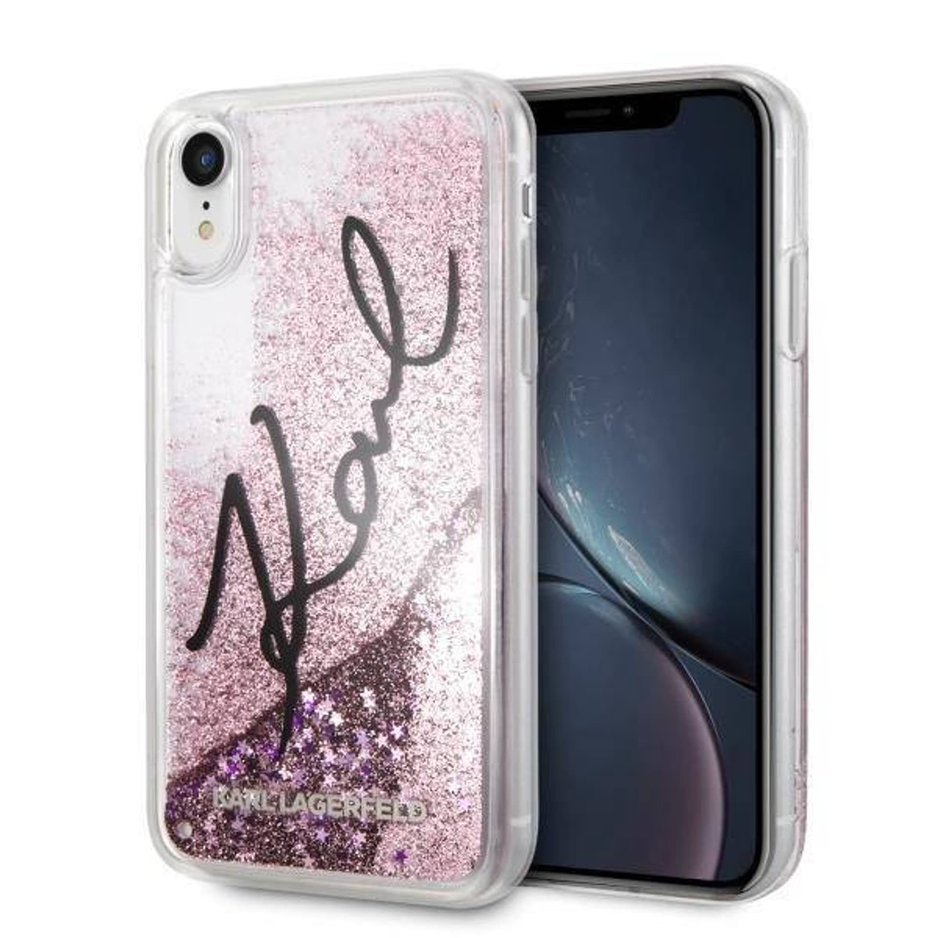 

Karl Lagerfeld KLHCI8KSIGPI iPhone 7/8 SE 2020 / SE 2022 rożowy/pink hard case Signature Liquid Glitter Sequins