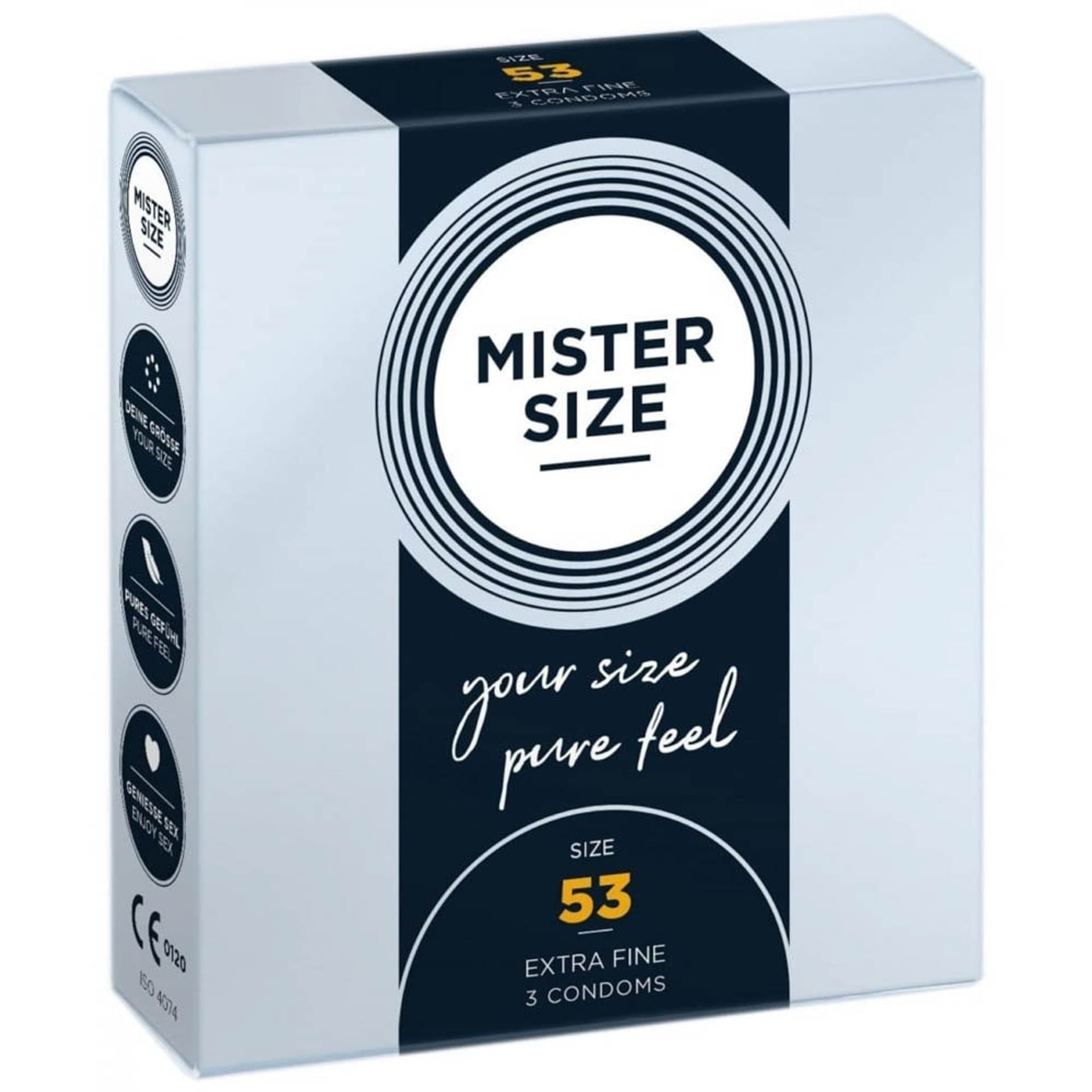 

Prezerwatywy 53mm 3 szt. Mister Size