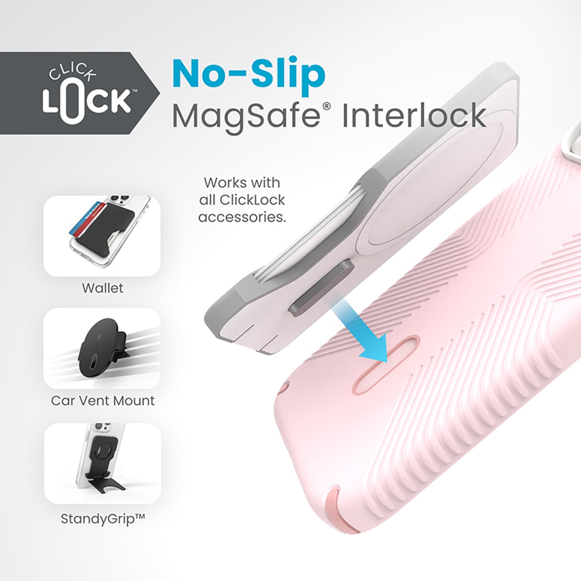 

Speck Presidio2 Grip ClickLock & MagSafe - Etui iPhone 15 / iPhone 14 / iPhone 13 (Nimbus Pink / Dahlia Pink)