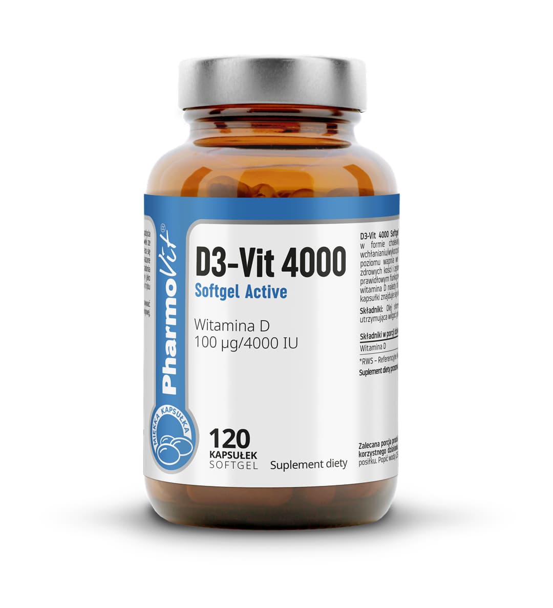 

Witamina D3-Vit 4000 Softgel Active 120 kapsułek Pharmovit