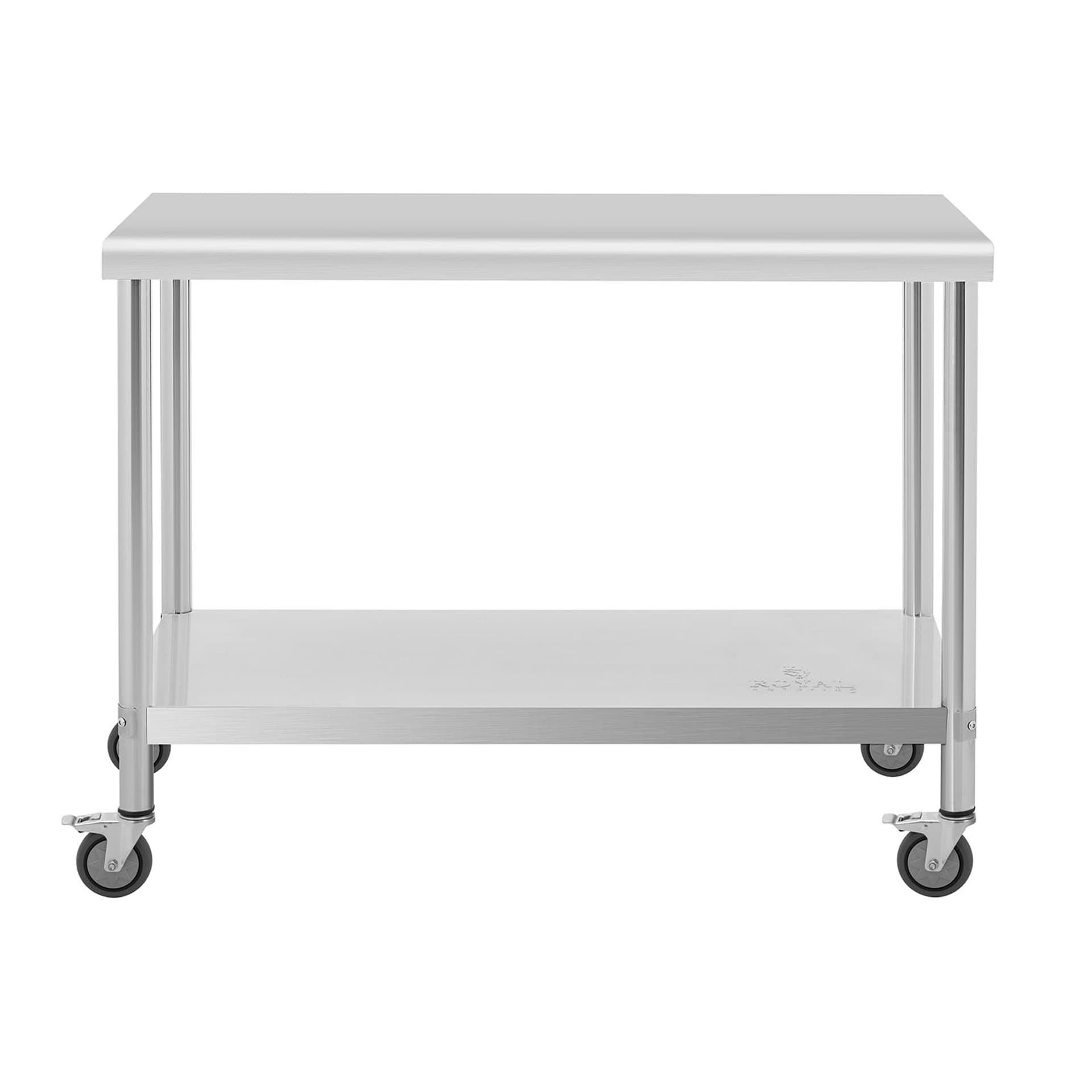

Stół metalowy gastronomiczny na kółkach z półką STAL 60 x 120 cm