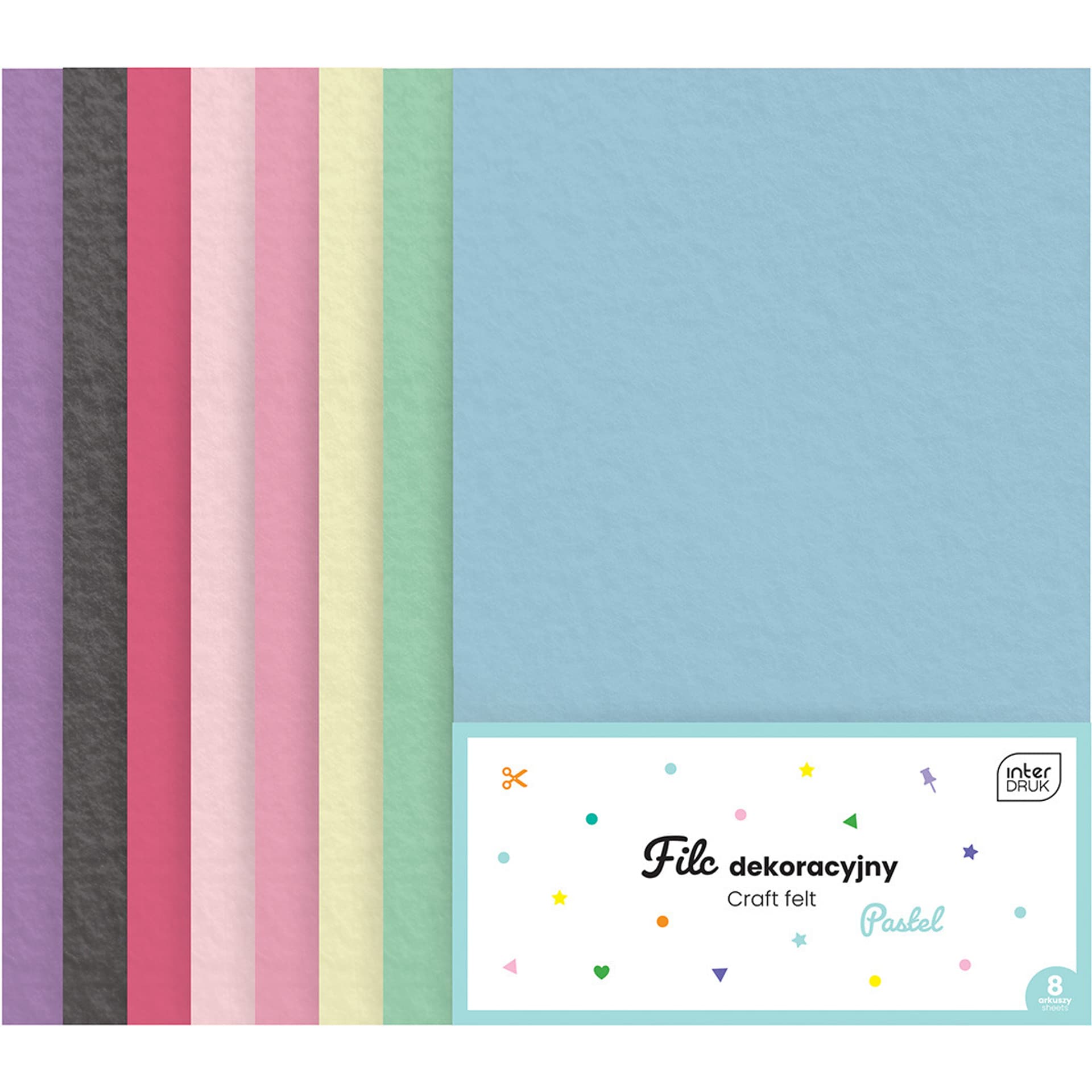 

Filc dekoracyjny 8szt. PASTEL INTERDRUK