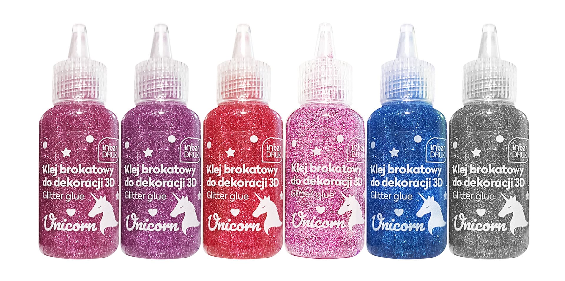 

Klej brokatowy do dekoracji 3D 20ml UNICORN 24szt. INTERDRUK