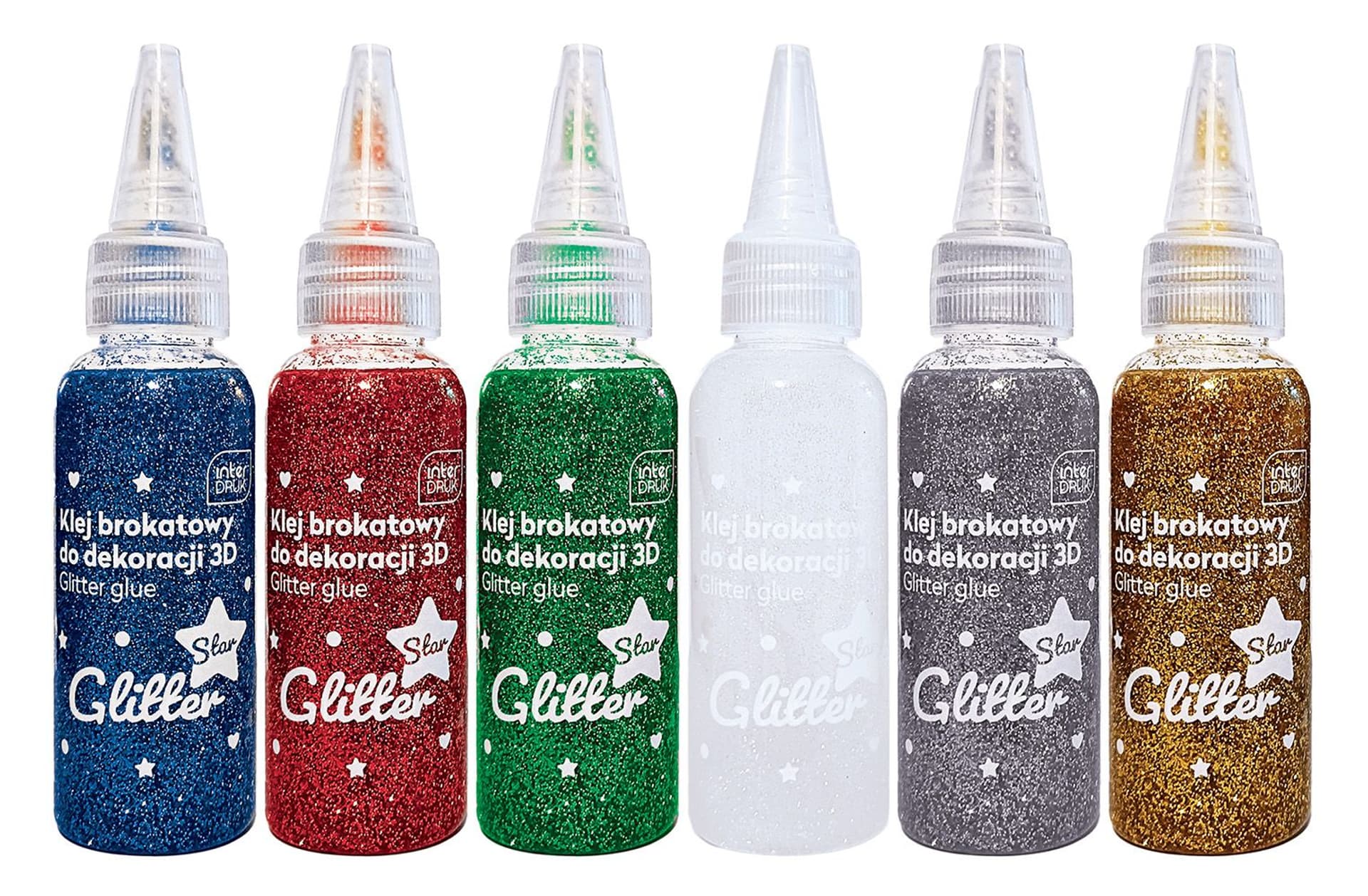 

Klej brokatowy do dekoracji 3D 50ml STAR 12szt. INTERDRUK