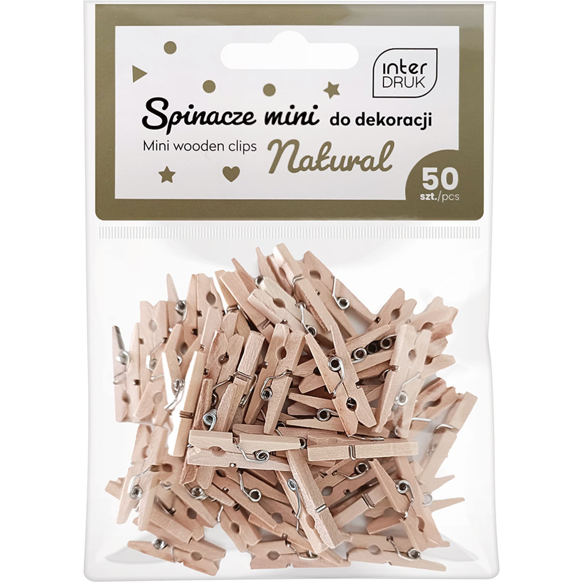 

Naturalne spinacze do dekoracji MINI 50szt. INTERDRUK