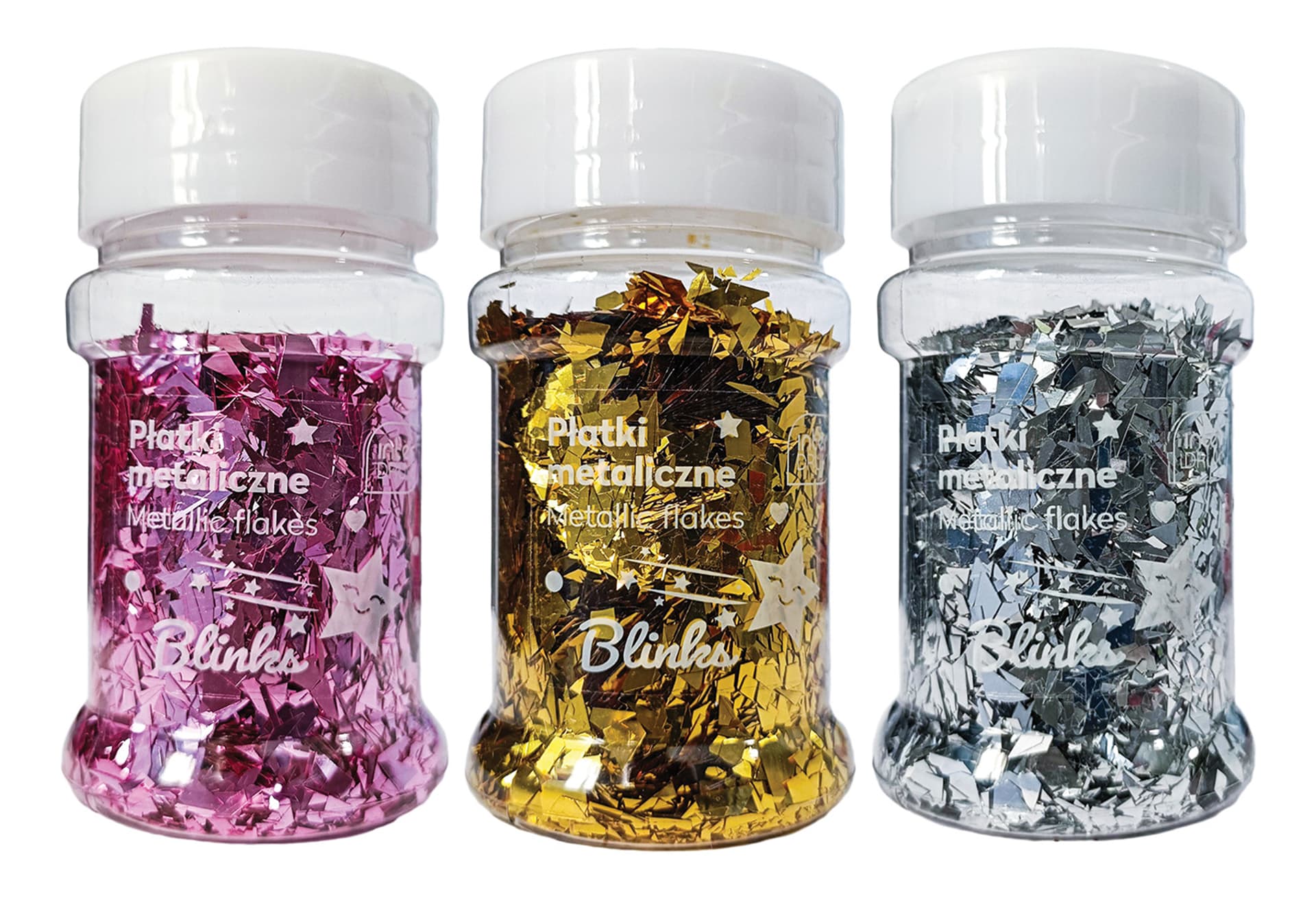 

Płatki metaliczne do dekoracji 25g BLINKS 9szt. INTERDRUK