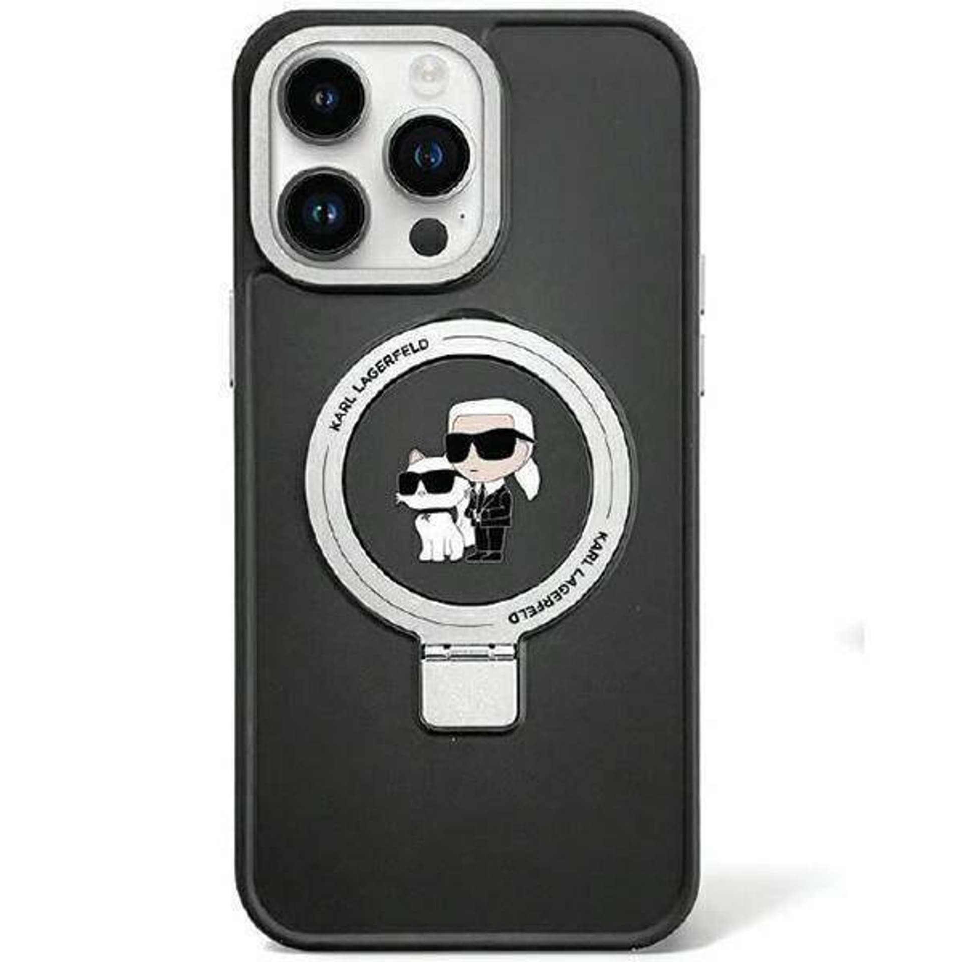 

Karl Lagerfeld KLHMP15SHMRSKCK iPhone 15 6.1" czarny/black hardcase Ring Stand Karl&Choupettte MagSafe