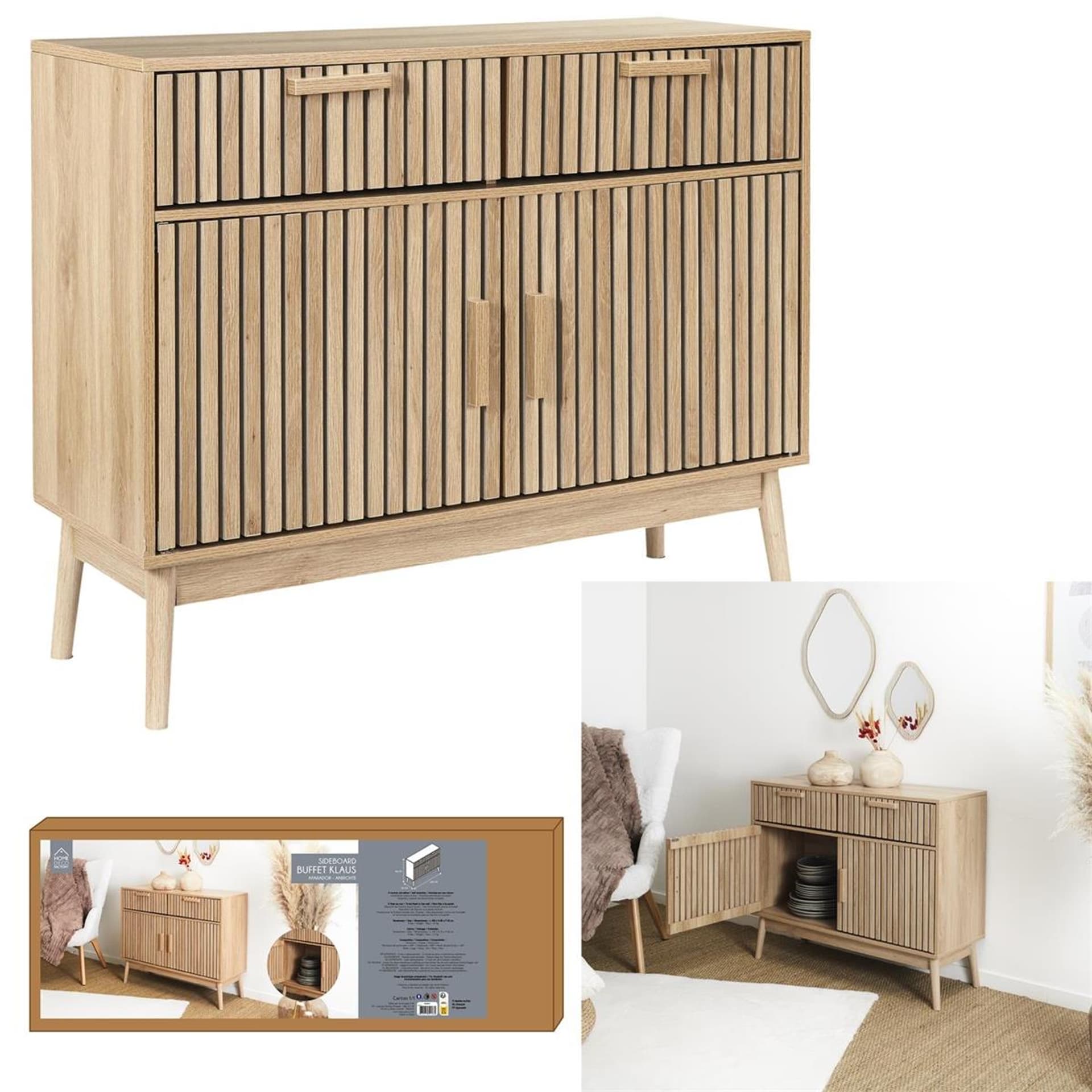 

Komoda Klaus 2 szuflady, 2 szafki naturalna