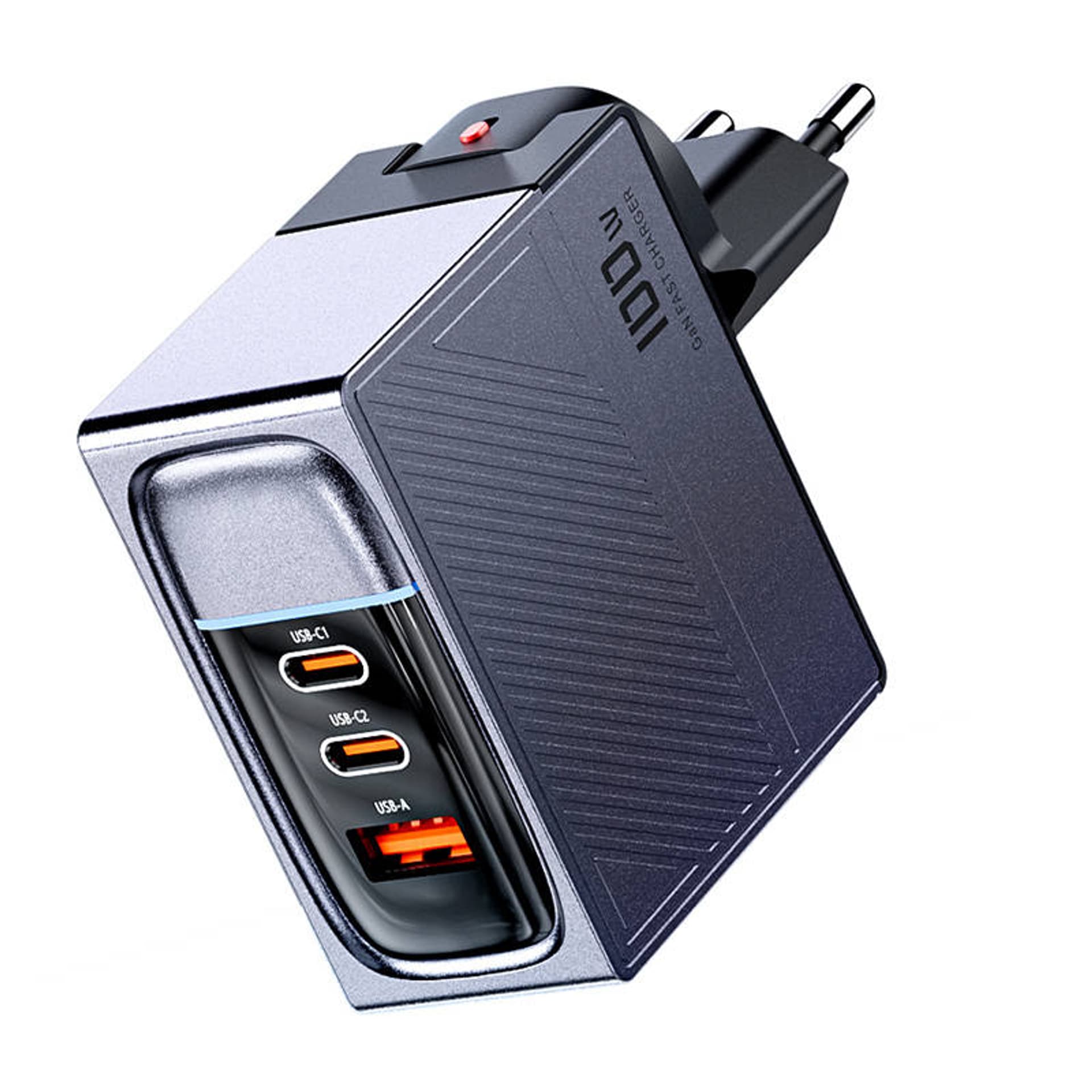 

Ładowarka sieciowa Toocki 2xUSB-C + USB, GaN 100W (szara)